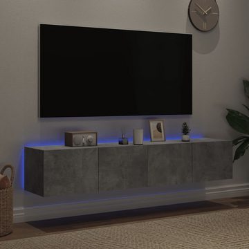 vidaXL TV-Schrank TV-Wandschränke mit LED-Leuchten 2 Stk Betongrau 80x35x31 cm