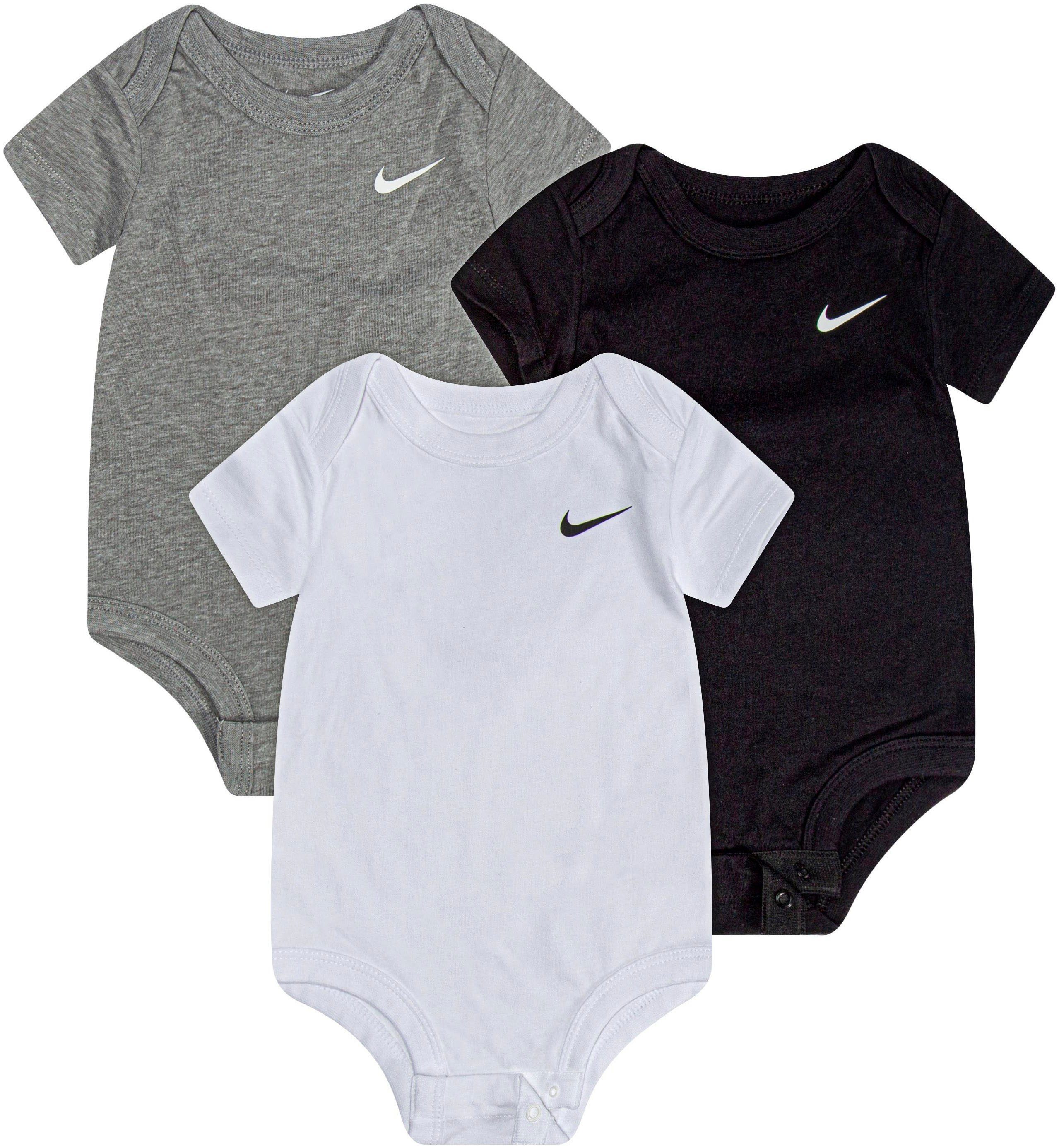 Nike 3-tlg) (Packung, schwarz grau, NKB 3PK Body BODYSUIT SWOOSH weiß, Sportswear