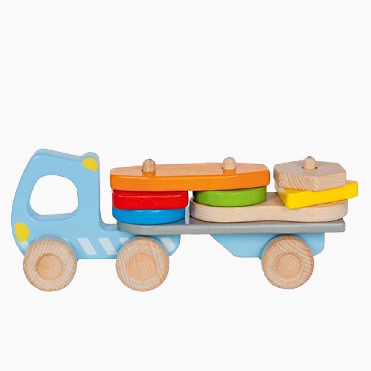 goki Spielzeug-LKW Lastwagen mit Stapelfracht, (packung, 9-tlg., spar set), Sehr robust verarbeitet und hoher Spielwert.