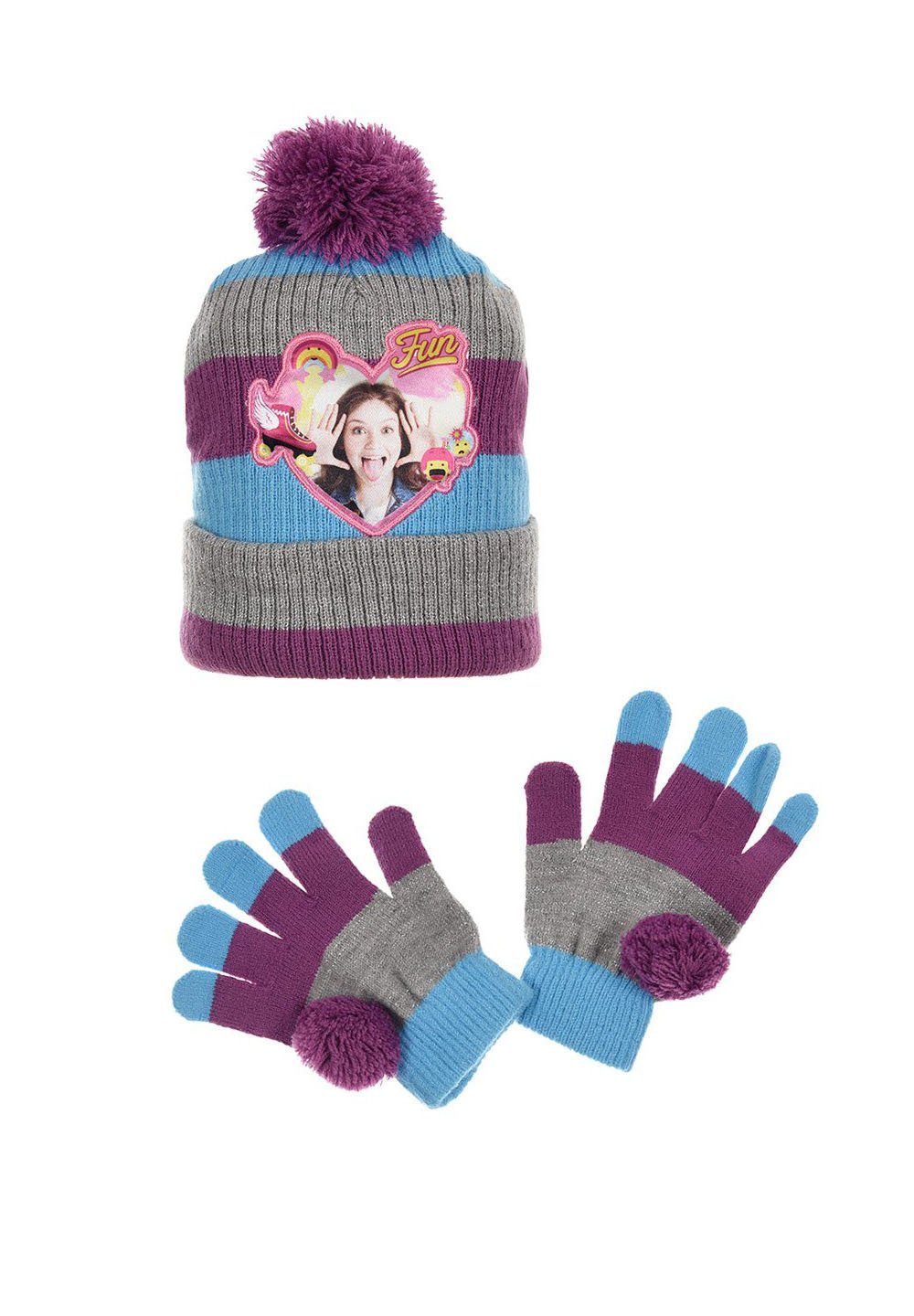 Disney Soy Luna Bommelmütze Winter-Set 2-tlg. Kinder Mädchen Winter-Mütze & Handschuhe (SET)