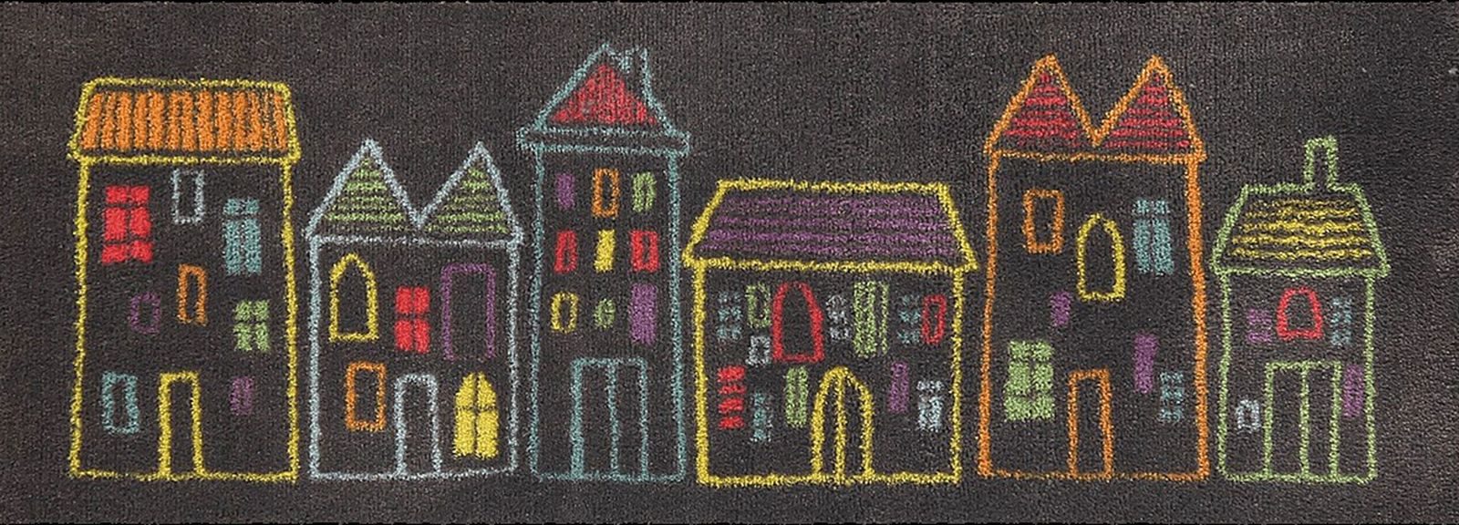 akzente Fußmatte AKZENTE Feel Fußmatte HOUSES 35 x 100 cm, Rechteckig, Höhe günstig online kaufen