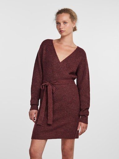 pieces Strickkleid PCELLEN LS WRAP KNIT DRESS NOOS BC