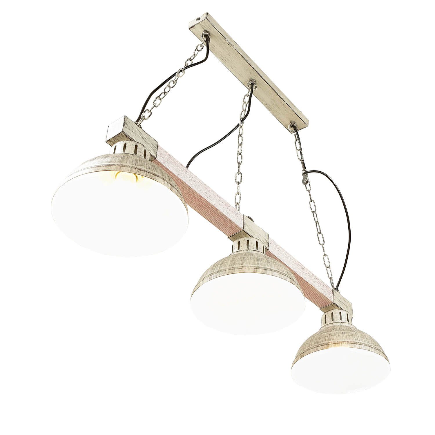 3x Licht-Erlebnisse Pendelleuchte Decke Hängelampe HAKON, Leuchtmittel, E27 Chic Lampe Shabby ohne