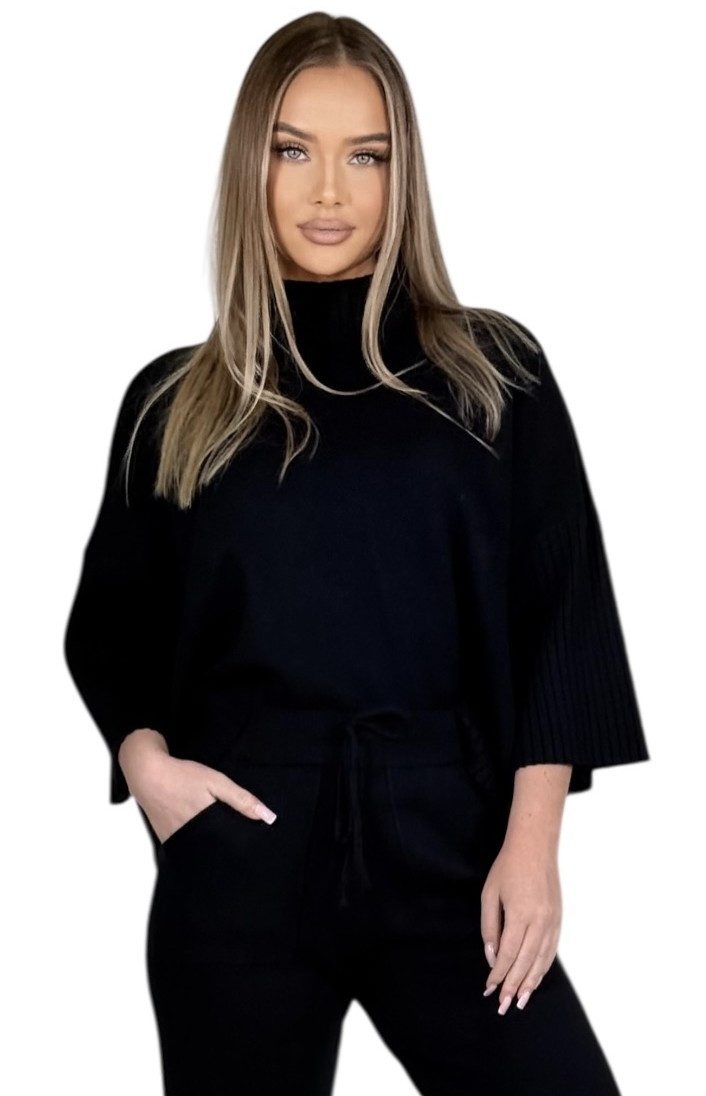 Mississhop Strickhose Damen Strick Zweiteiler – Pullover mit Hose, weicher Stoff M.412 – Bild 4 von 5