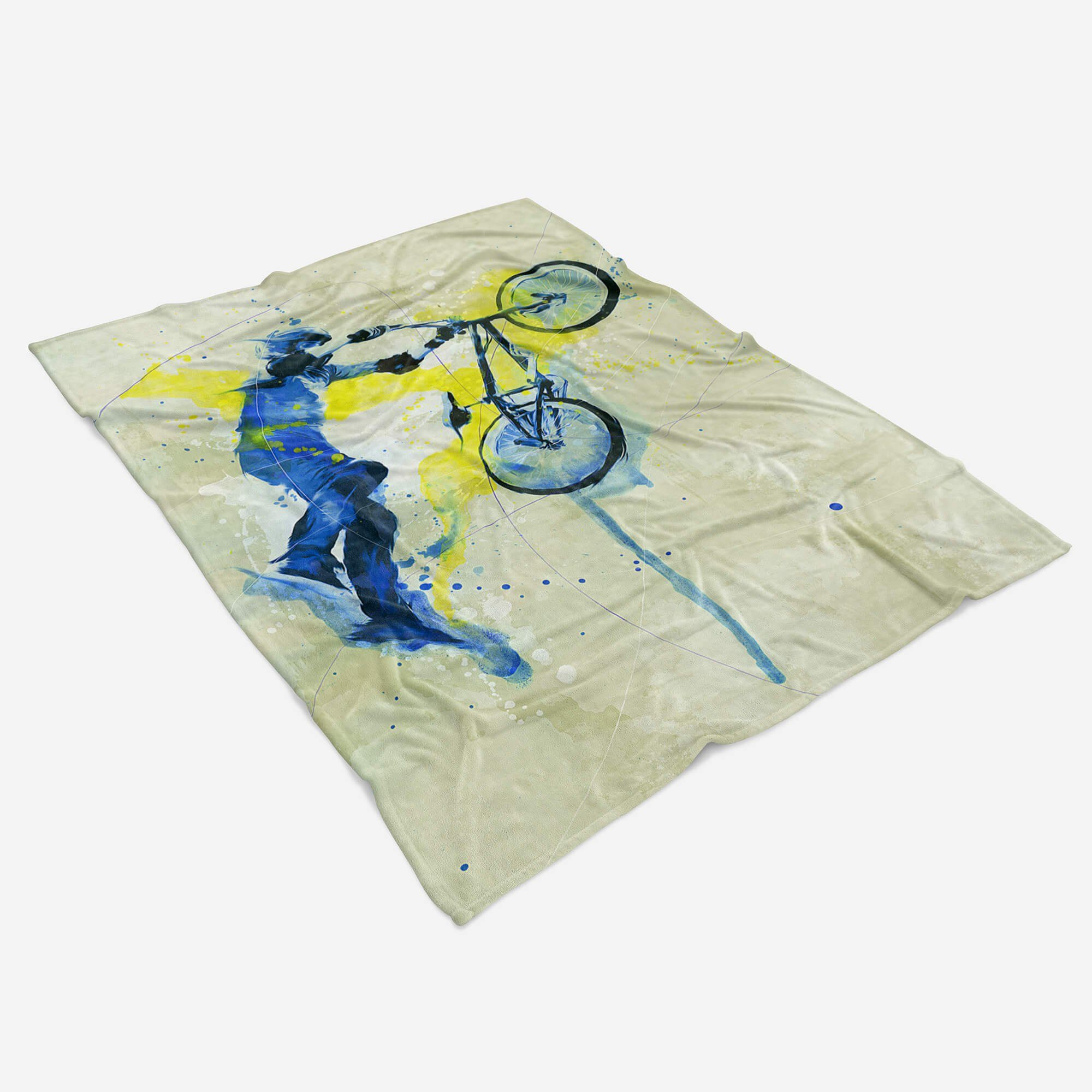 Handtücher SplashArt Sport Handtuch Strandhandtuch Saunatuch Kuscheldecke Kunstvoll BMX Sporthandtuc, Baumwolle-Polyester-Mix (1-St), Handtuch