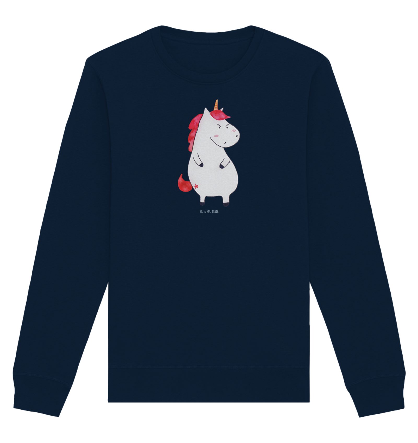 Longpullover Einhorn Wut Größe XS - French Navy - Geschenk, Einhörner, Pullover, n