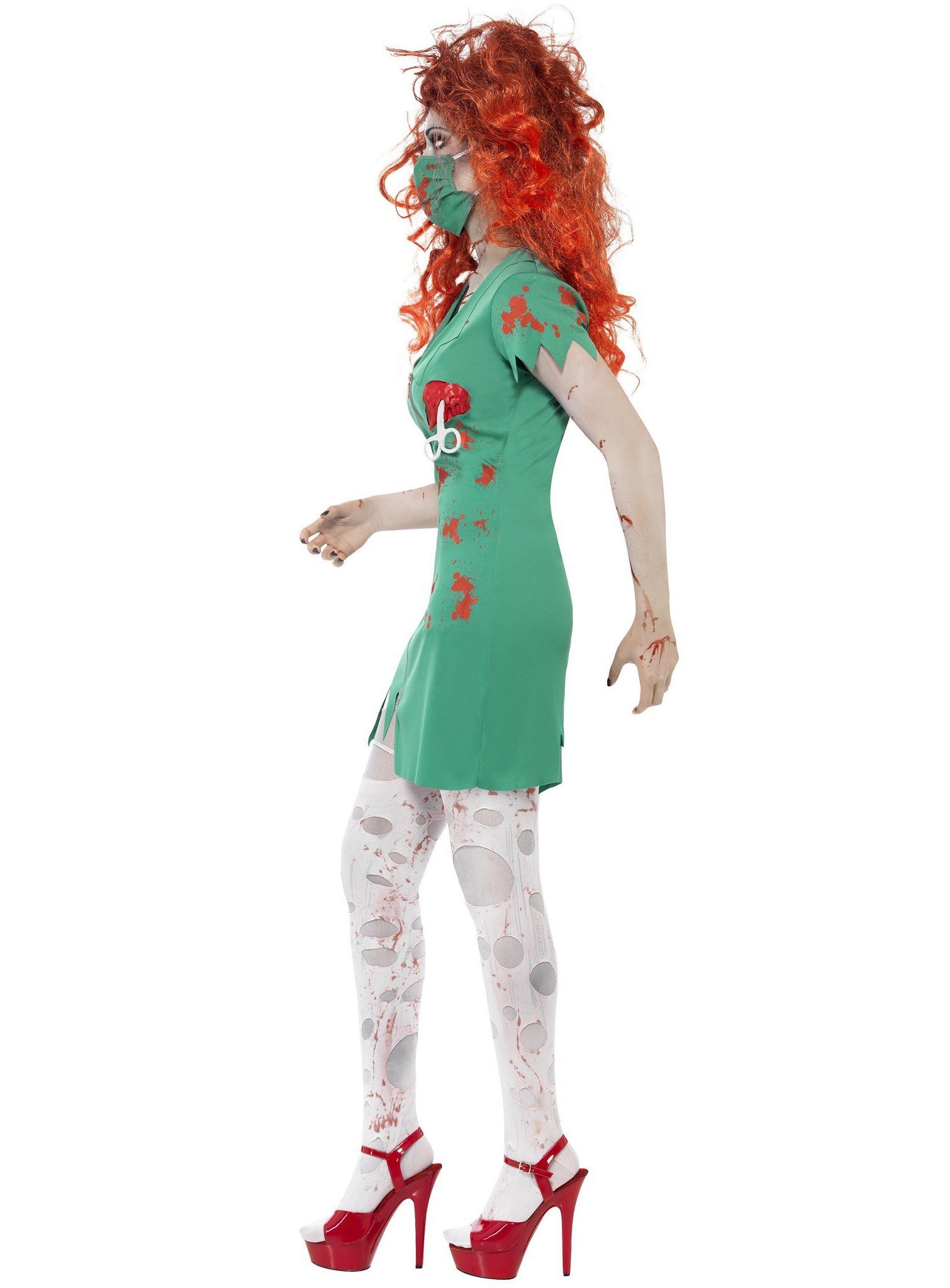Smiffys Zombie-Kostüm Zombie OP-Schwester - Kostüm für Halloween Faschin