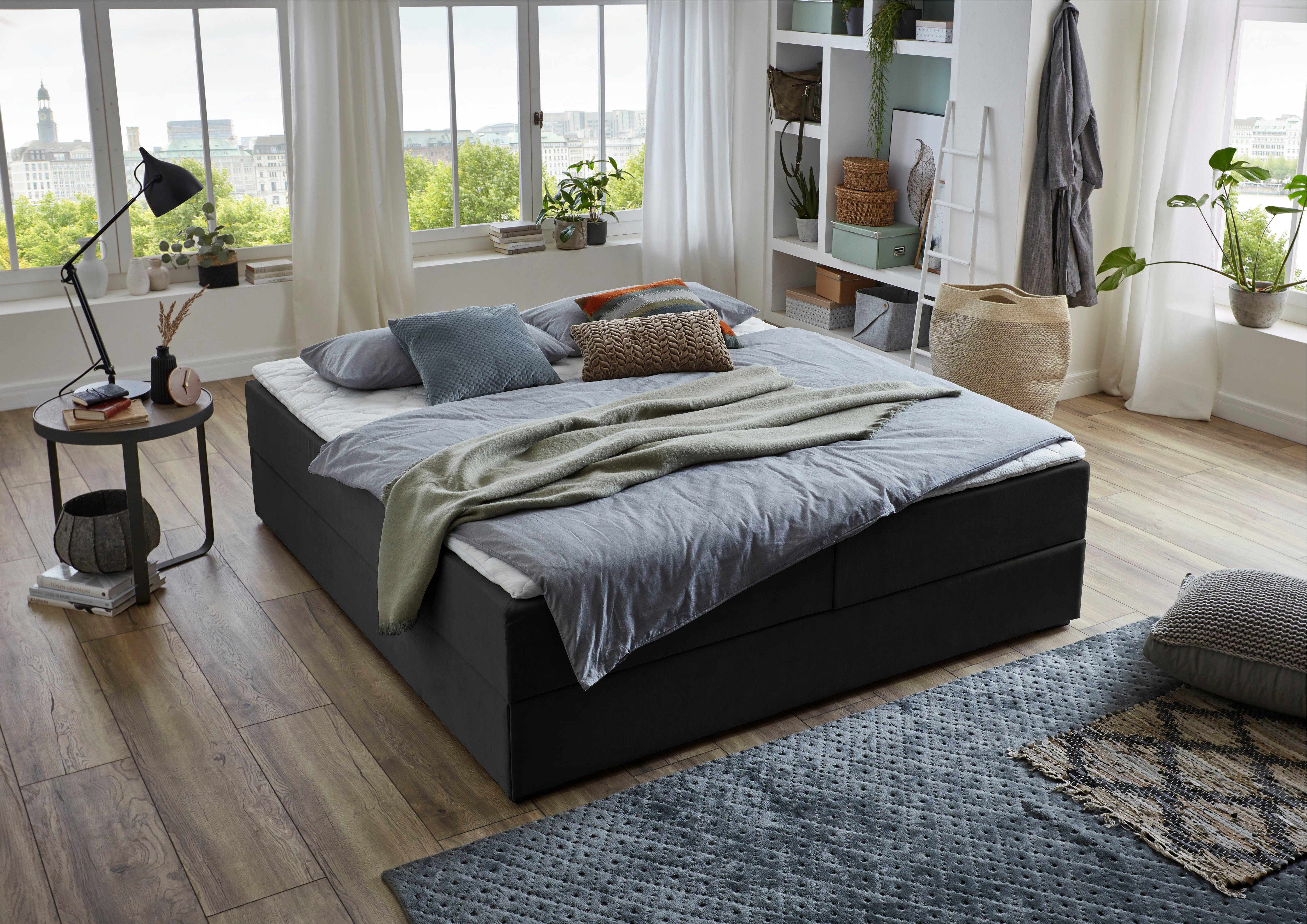 ATLANTIC home collection Boxbett Lucy, ohne Kopfteil, frei im Raum stellbar, mit Bettkasten