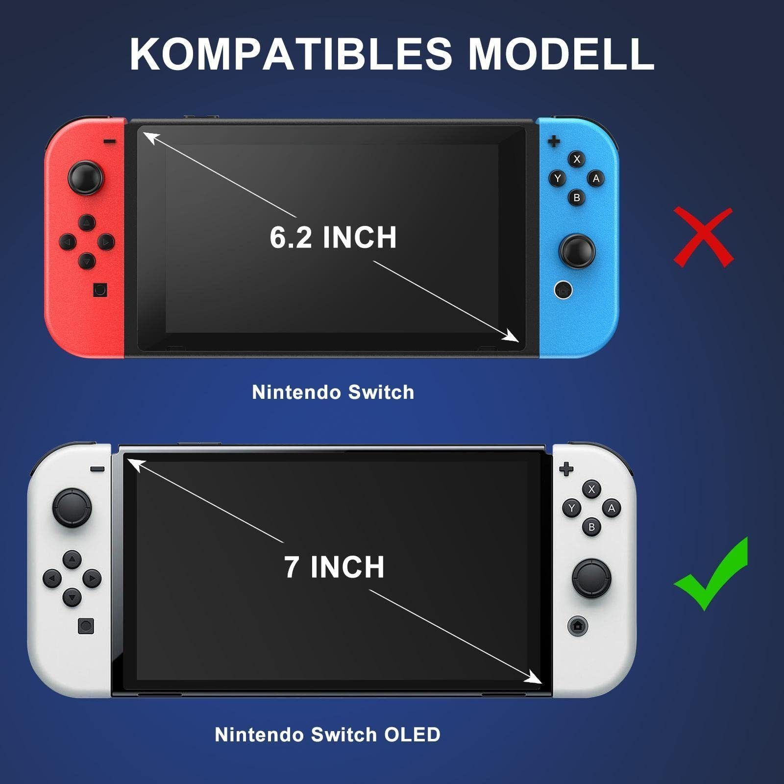Forrlite Schutzfolie für Nintendo Switch (OLED Modell),Displayschutzfolie Zubehör Nintendo (Panzerglasfolie für Nintendo Switch,Anti Kratzer/Bläschenfrei/HD Cle – Bild 2 von 5