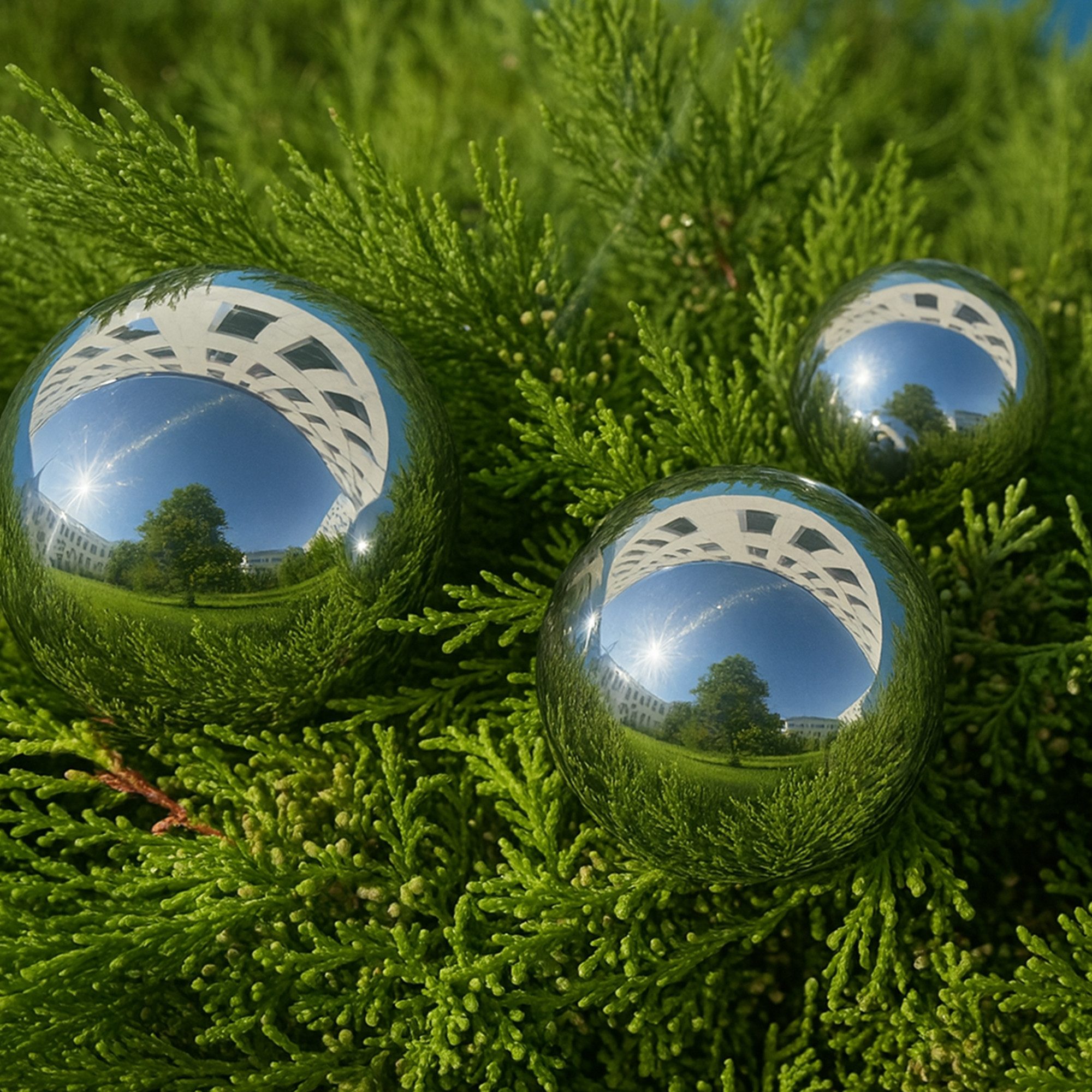 Köhko Dekokugel Köhko 3er polierte Gartenkugeln Set aus hochwertigem Edelst günstig online kaufen