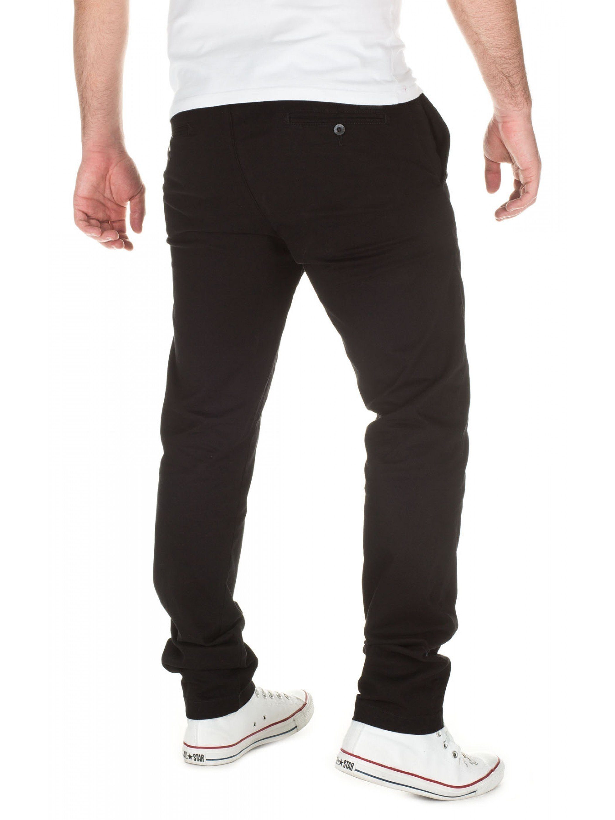 WOTEGA Chinohose (black Chino Fit Herren Schwarz Pants Chinohose Slim 95001) Adriano