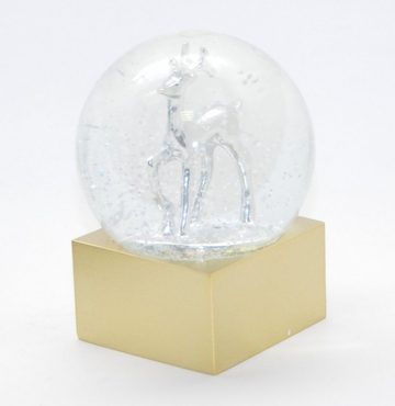 Snowglobe-for-you Schneekugel Schneekugel Bastelset Glas 100 mm breit gold eckig