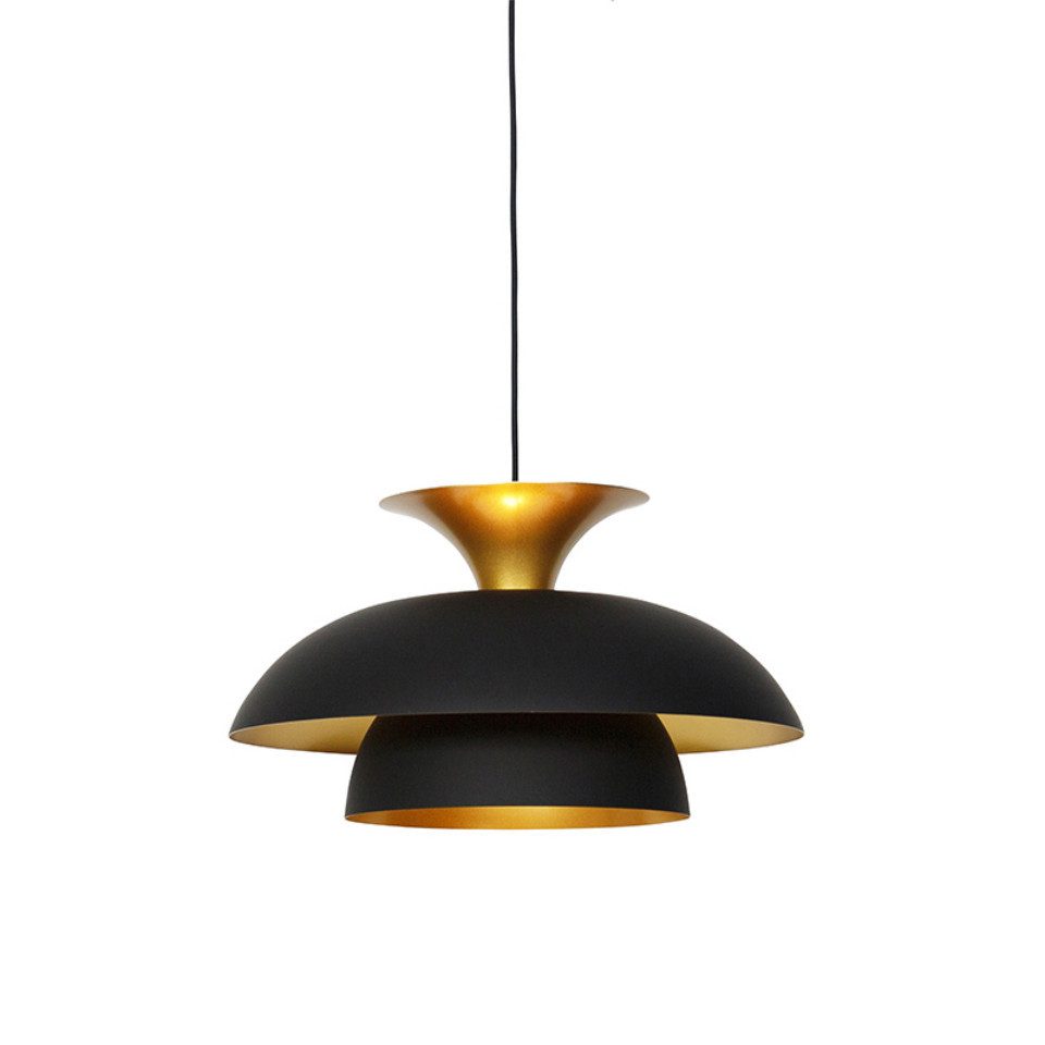 Qazqa Pendelleuchte Titus, LED wechselbar, E27, Schwarz, Modern, Aluminium, 1-flammig