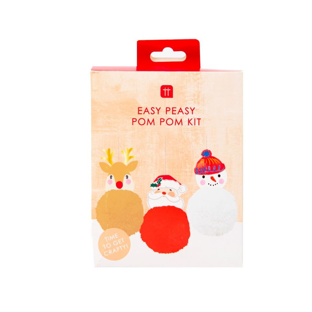 suebidou Kreativset Bastelset Weihnachten mit Pom Pom Weihnachtsdekoration, DIY Bastelprojekt mit witzigen Elementen