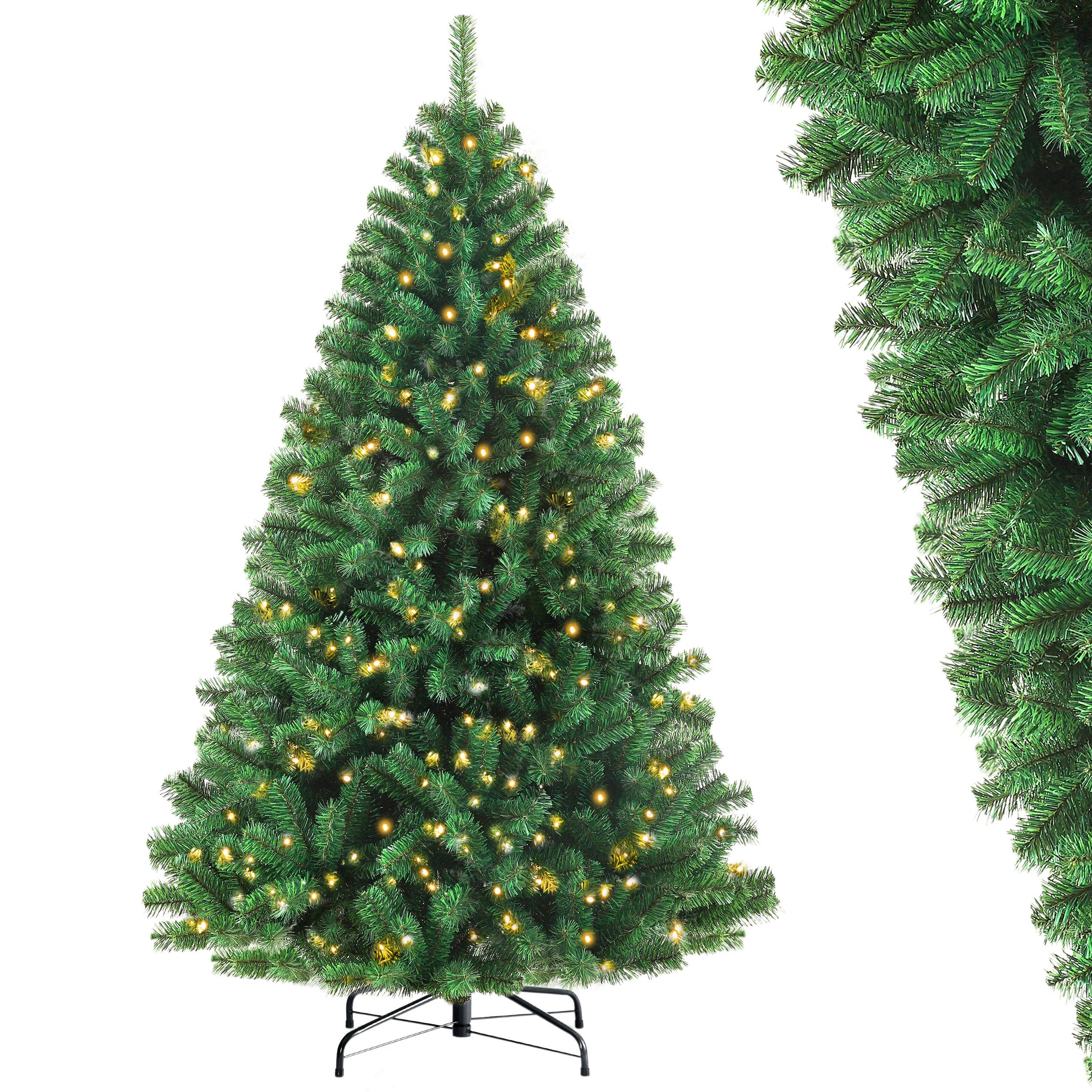 Sinaopus Künstlicher Weihnachtsbaum 120–235 cm Klassische Tannenserie, PVC, warmgelbe LEDs, 8 Lichtmodi, Klassische Tannenform, dichte PVC-Zweige, warmgelbe Beleuchtung, 8 Lichtmodi, integrierte LEDs, formbare Zweige, Metallständer