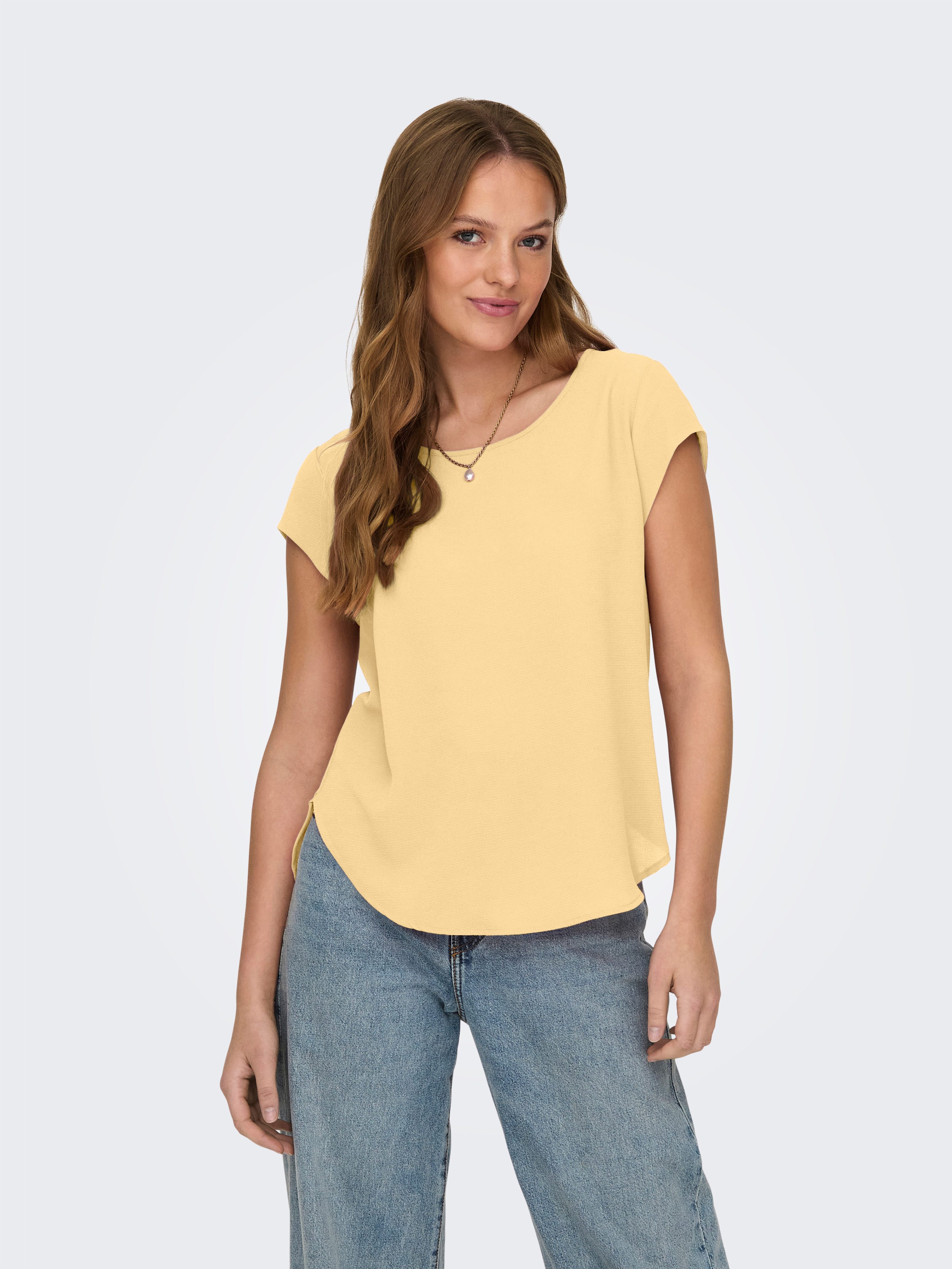 ONLY Kurzarmbluse ONLVIC – feminines Blusenshirt in lockerer Form regular f günstig online kaufen