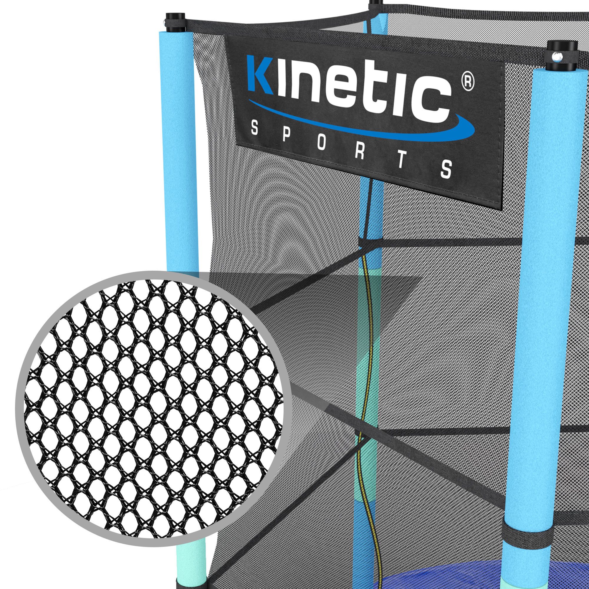 Kinetic Sports Trampolinnetz, Ersatz Fangnetz Netz mit Reißverschluss, UV-beständig