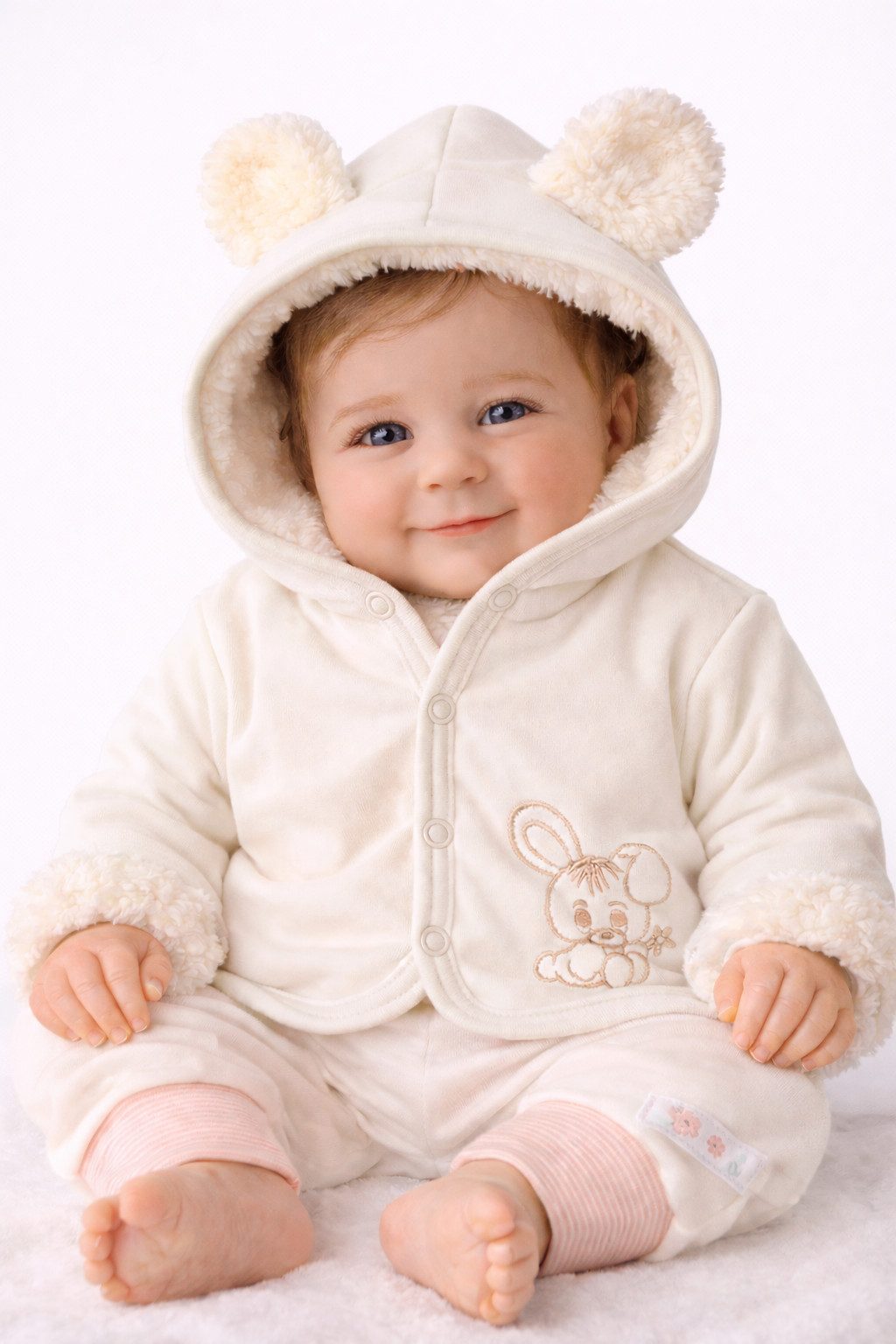 Fleecejacke Baby Jacke Übergansjacke aus Fleece und Baumwolle für Neugeborene