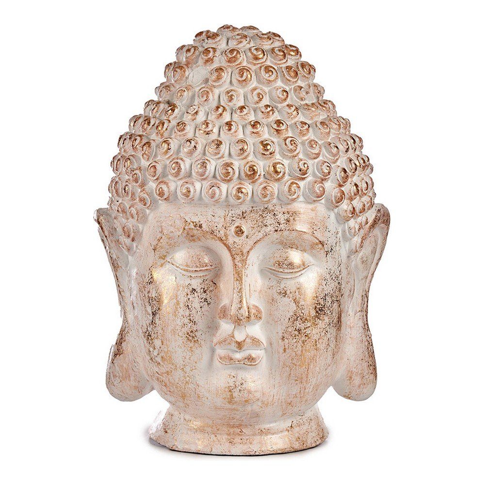 Ibergarden Dekofigur Dekorative Polyesterharz 3 Figur WeißGolden den Buddha für Kopf Garten