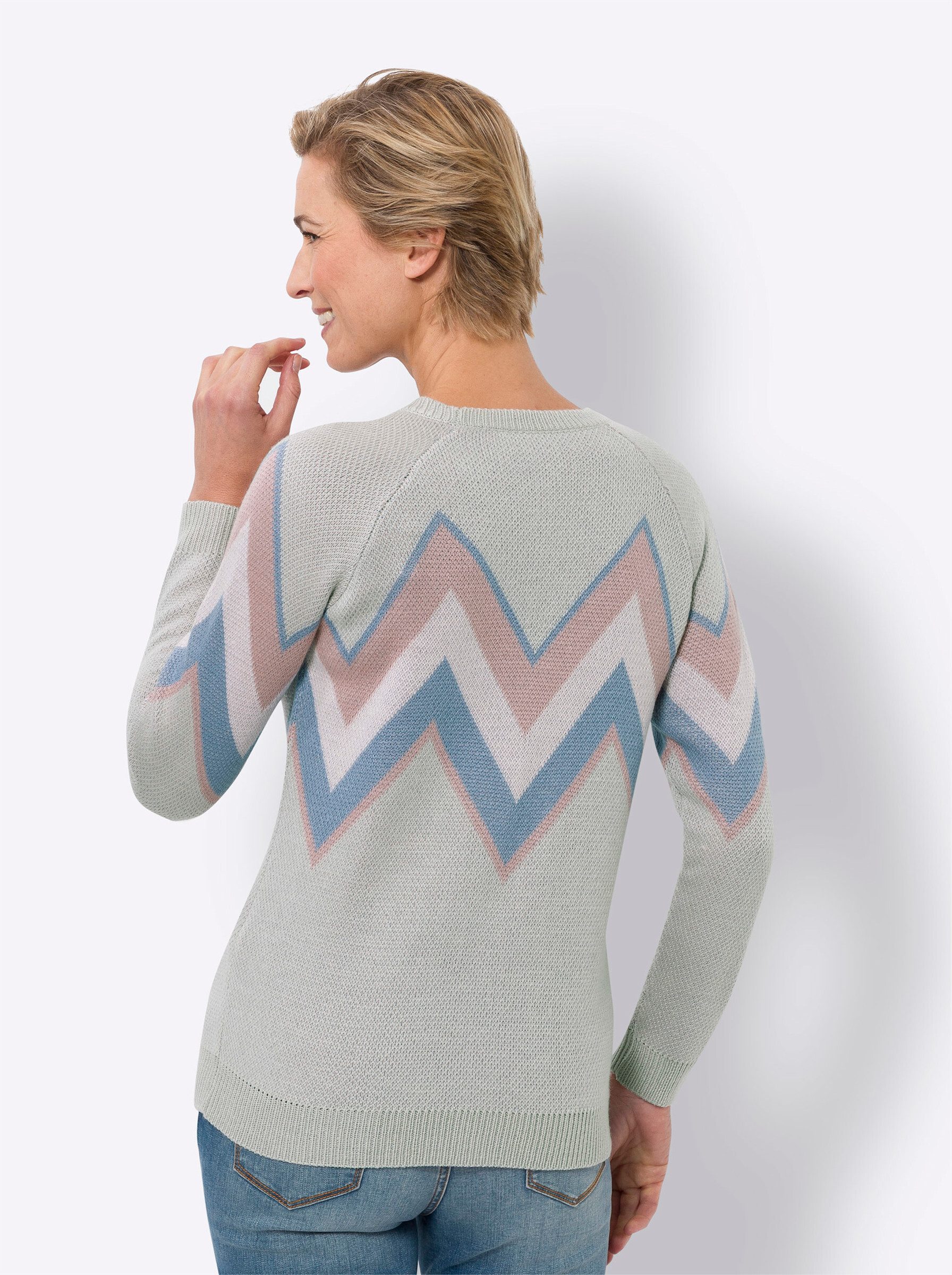 Sieh an! Strickpullover Langarm-Pullover Langarm Jacquard