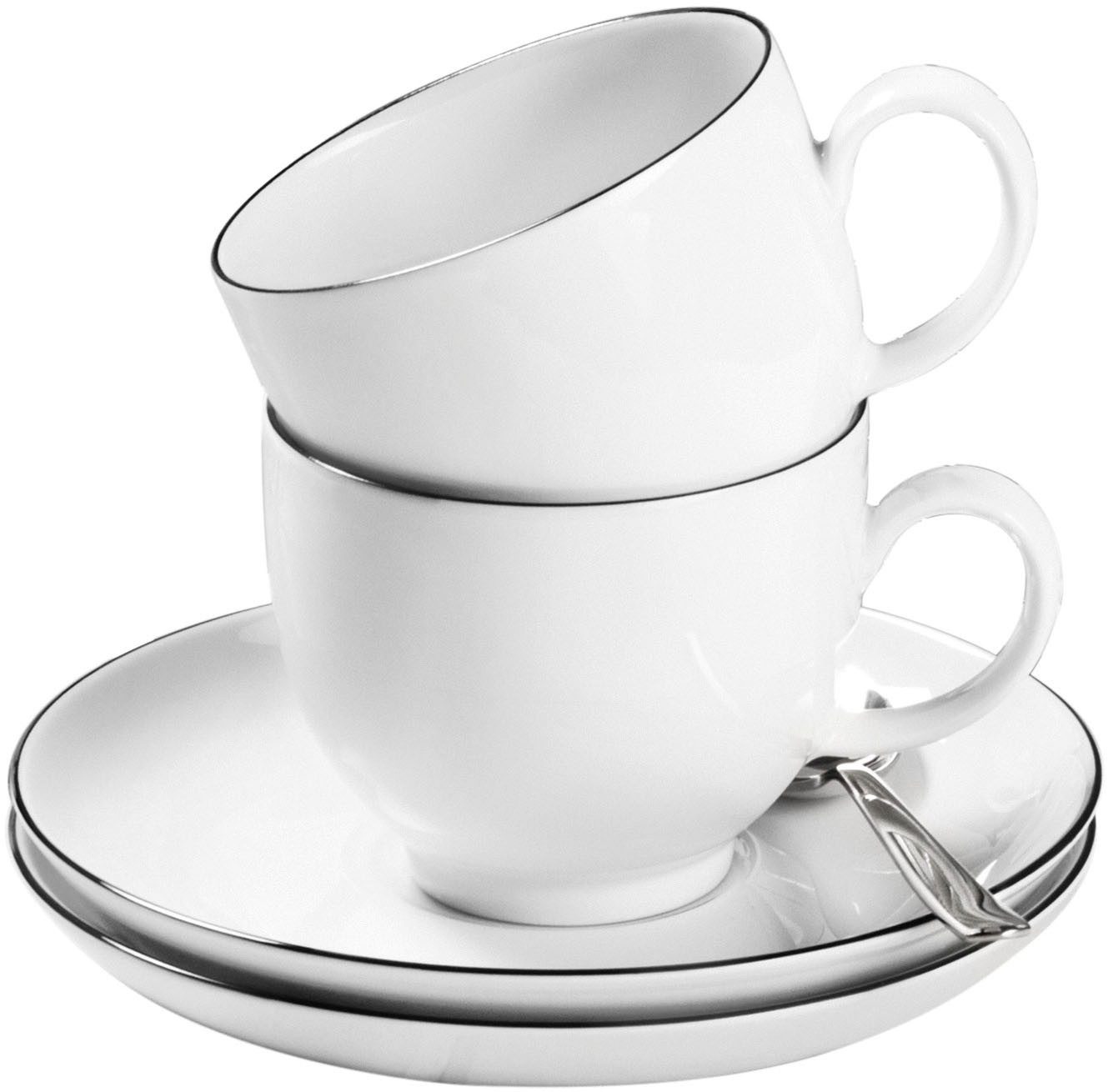 Seltmann Weiden Untertasse Lido Black Line, (1 St), Kombi-Untertasse 14,5 cm