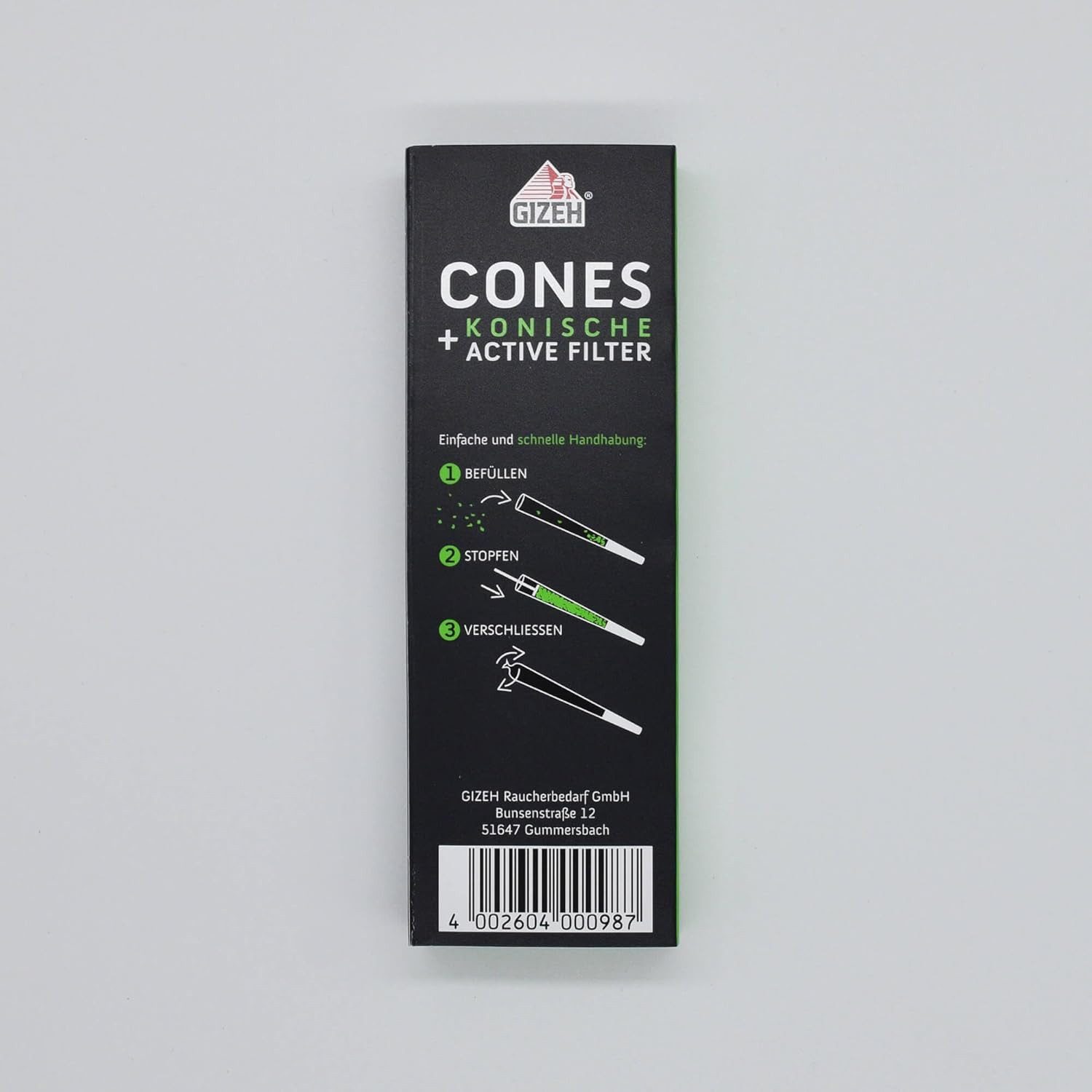 Gizeh Filter-Set GIZEH Cones Hülle mit Filter 6 Stück 6mm vorgedrehte konische Hülsen, praktisch und kompliziert inkl. 1x Jointhülle