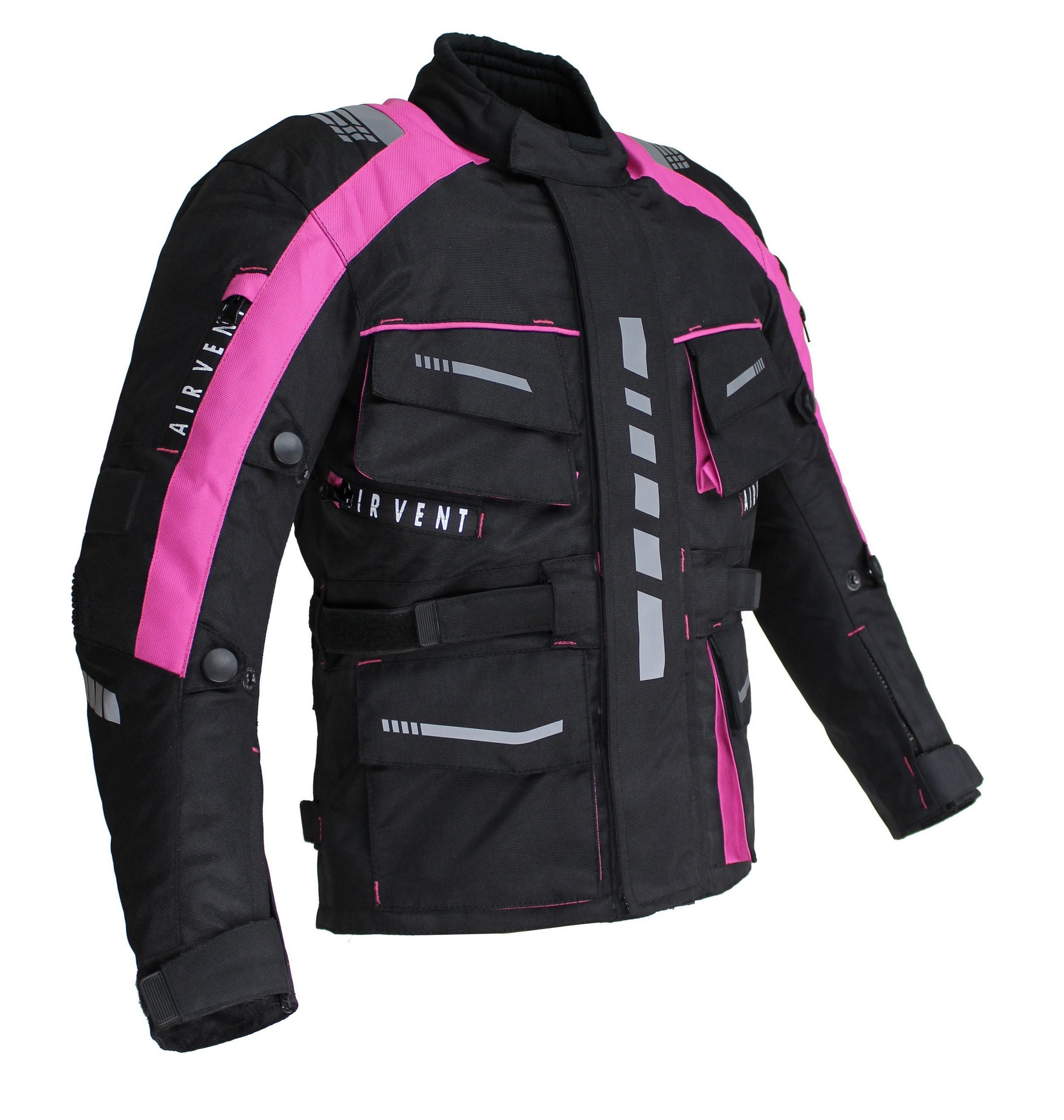 Alpha Speeds Motorradjacke Kinder Motorrad Textil Jacke Biker wasserdicht Jacke mit Protektoren Sport, Innenjacke ist trennbar: All Season, Pink