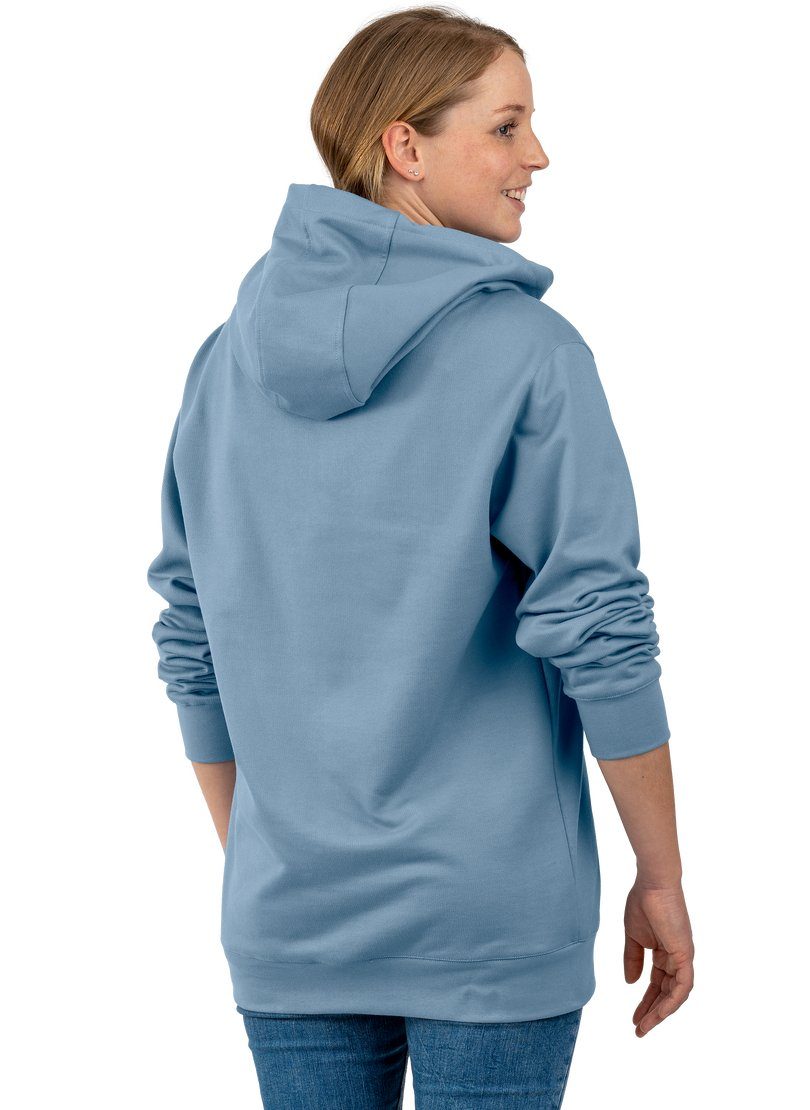 großem Kapuzenpullover Trigema 3D-Motiv TRIGEMA Kapuzensweatshirt mit pearl-blue