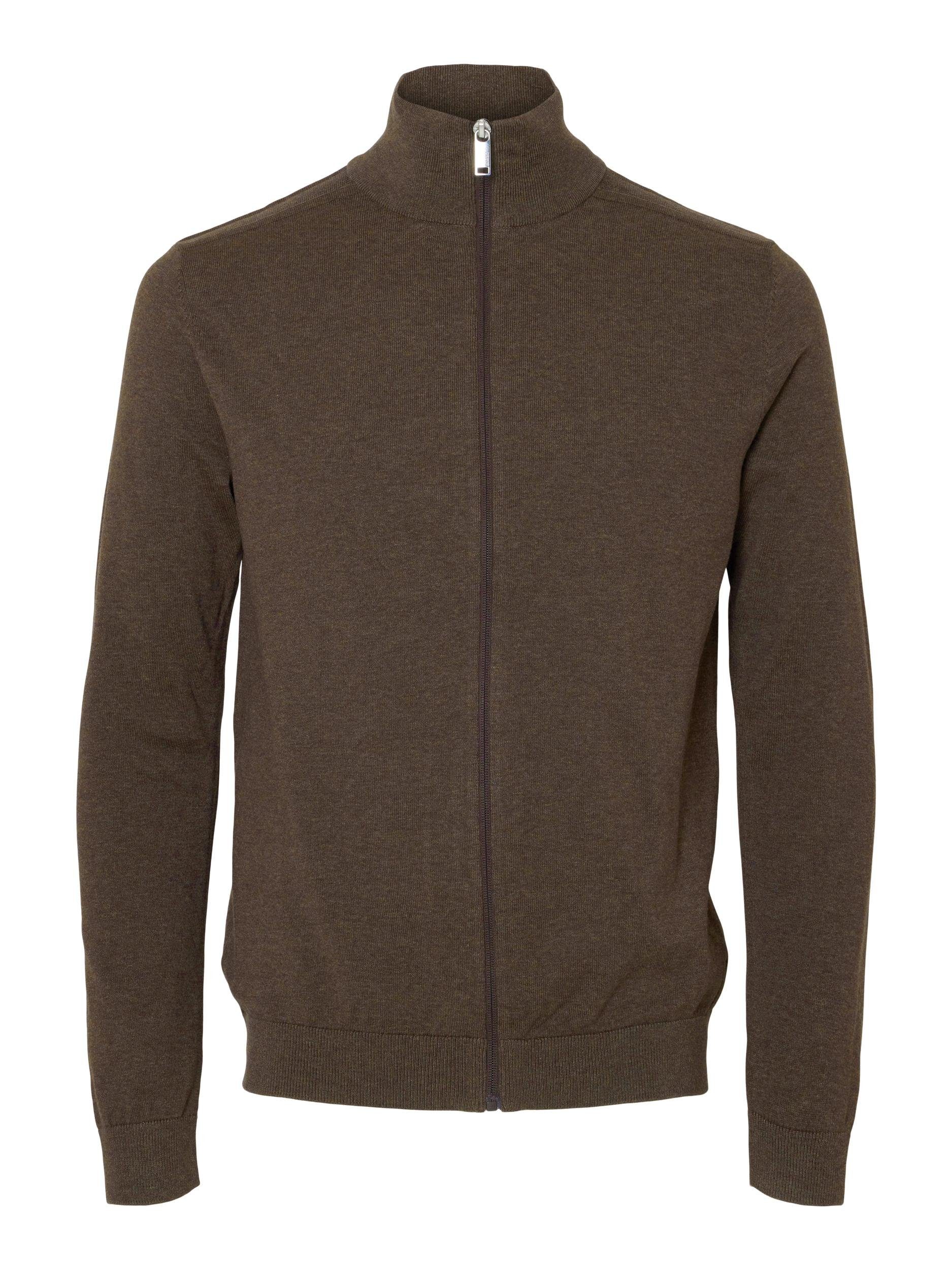 SELECTED HOMME Strickjacke SLHBERG FULL ZIP CARDIGAN NOOS