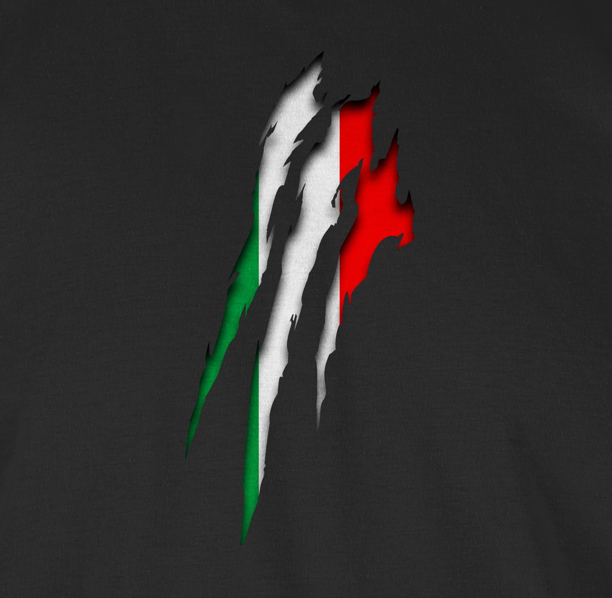 2 Länder Schwarz Shirtracer T-Shirt Wappen Krallenspuren Italien