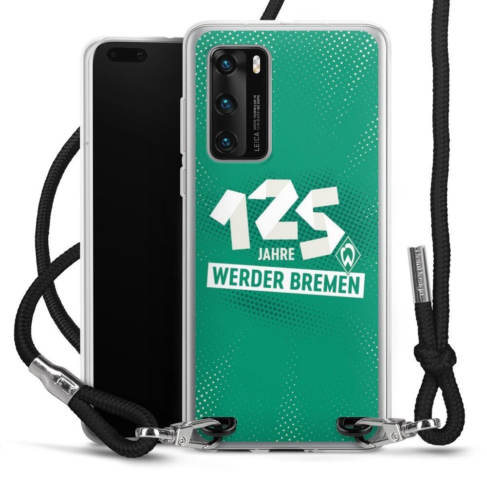 DeinDesign Handyhülle 125 Jahre Werder Bremen Offizielles Lizenzprodukt, Huawei P40 Handykette Hülle mit Band Case zum Umhängen Cover mit Kette