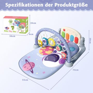 Cbei Spielbogen Spielbogen Krabbeldecke mit Musiktasten und lustigen Tiermotiven lila, (Baby Klavierständer, 1-tlg., 1-st), Frühes Entwicklungsspielzeug für Baby