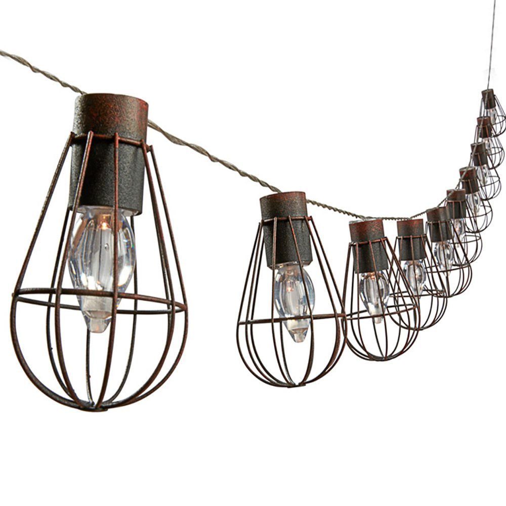 Dehner LED Solarleuchte SolarLichterkette Retro mit 10 LED, 330 cm