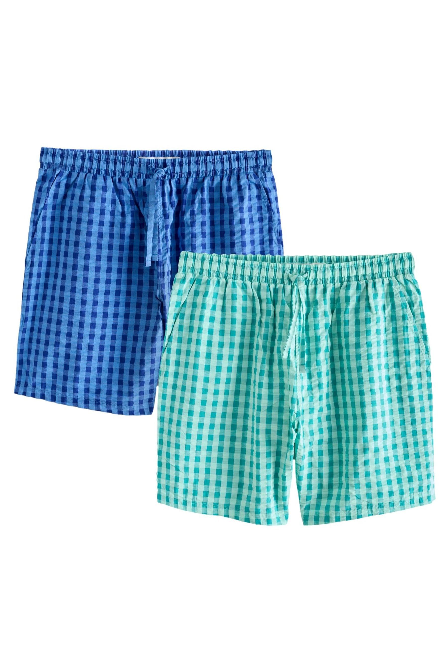 Next Pyjamashorts Karierte Schlafanzugshorts aus Jersey, 2er-Pack (2-tlg)