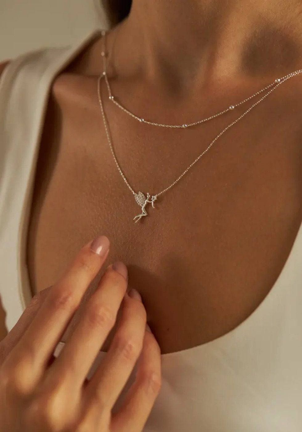 Einzelstück Charm-Kette Fairy Halskette mit Fee Anhänger 925 Sterling Silbe günstig online kaufen