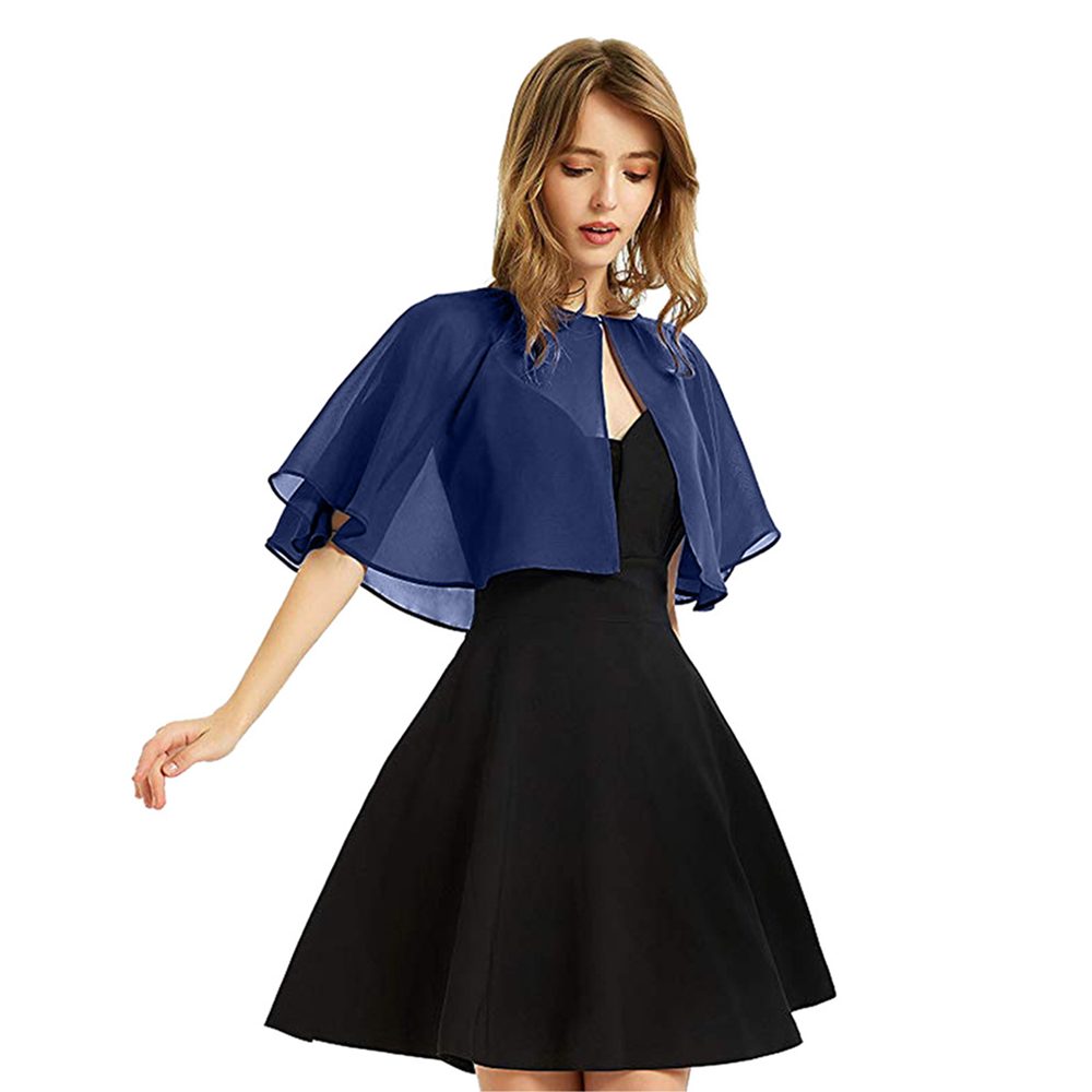 nsihing Bolero Damen-Bolero aus Chiffon,Halbarm, kurzes Abendkleid-Schal Schal, Hochzeit, Cape, Bolero, Chiffon Coverup,Sommer Strickjacke