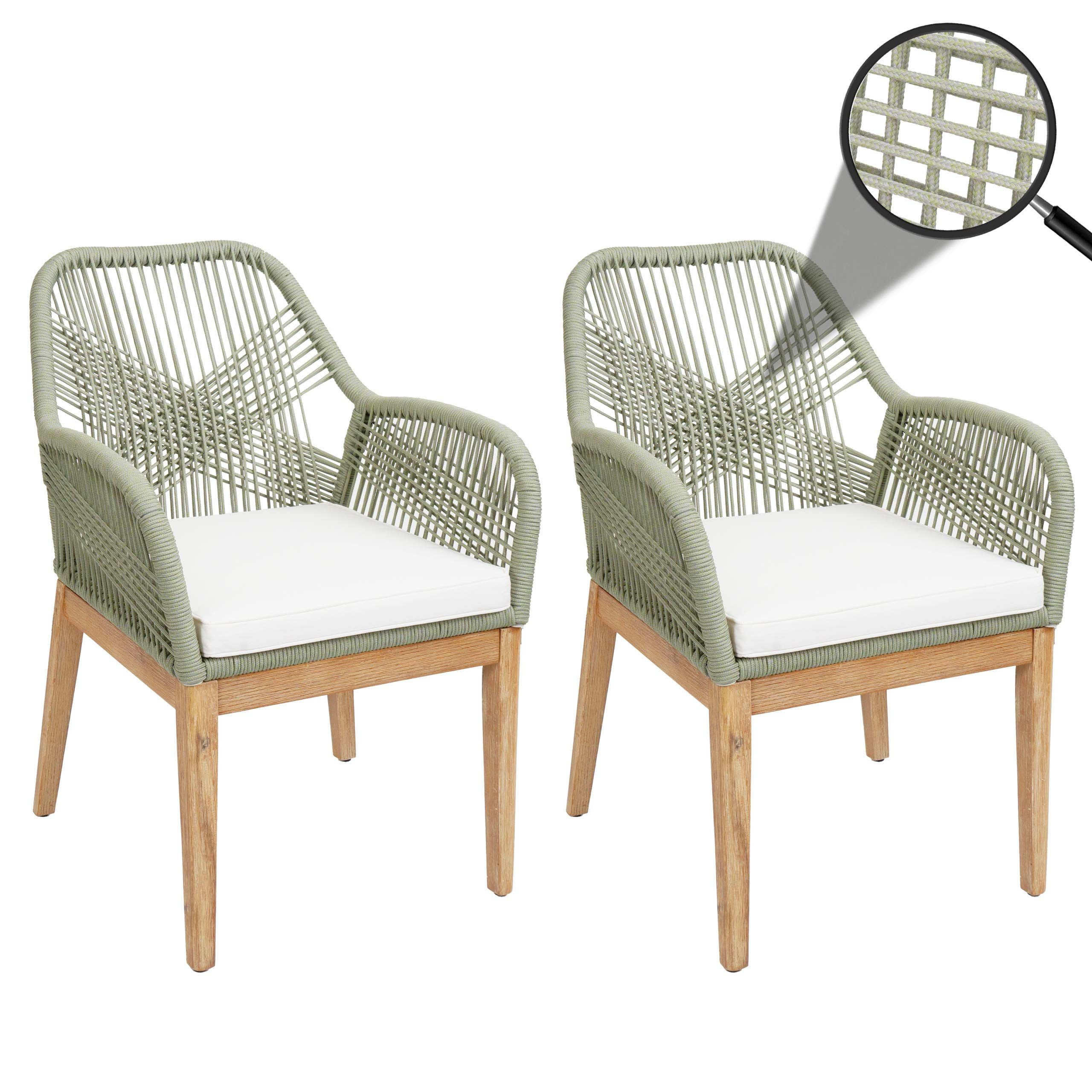 MCW Gartenstuhl MCW-H56b-2xS (Set, 2 St), Inklusive Sitzkissen, Hohe Stoffqualität 230g/m². € 305,99