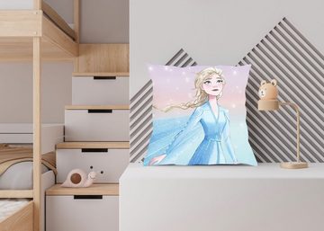 JACK Dekokissen 40x40cm Frozen inkl. Füllung Disney, Die Eiskönigin, Anna & Elsa, kuschelig weiche Qualität