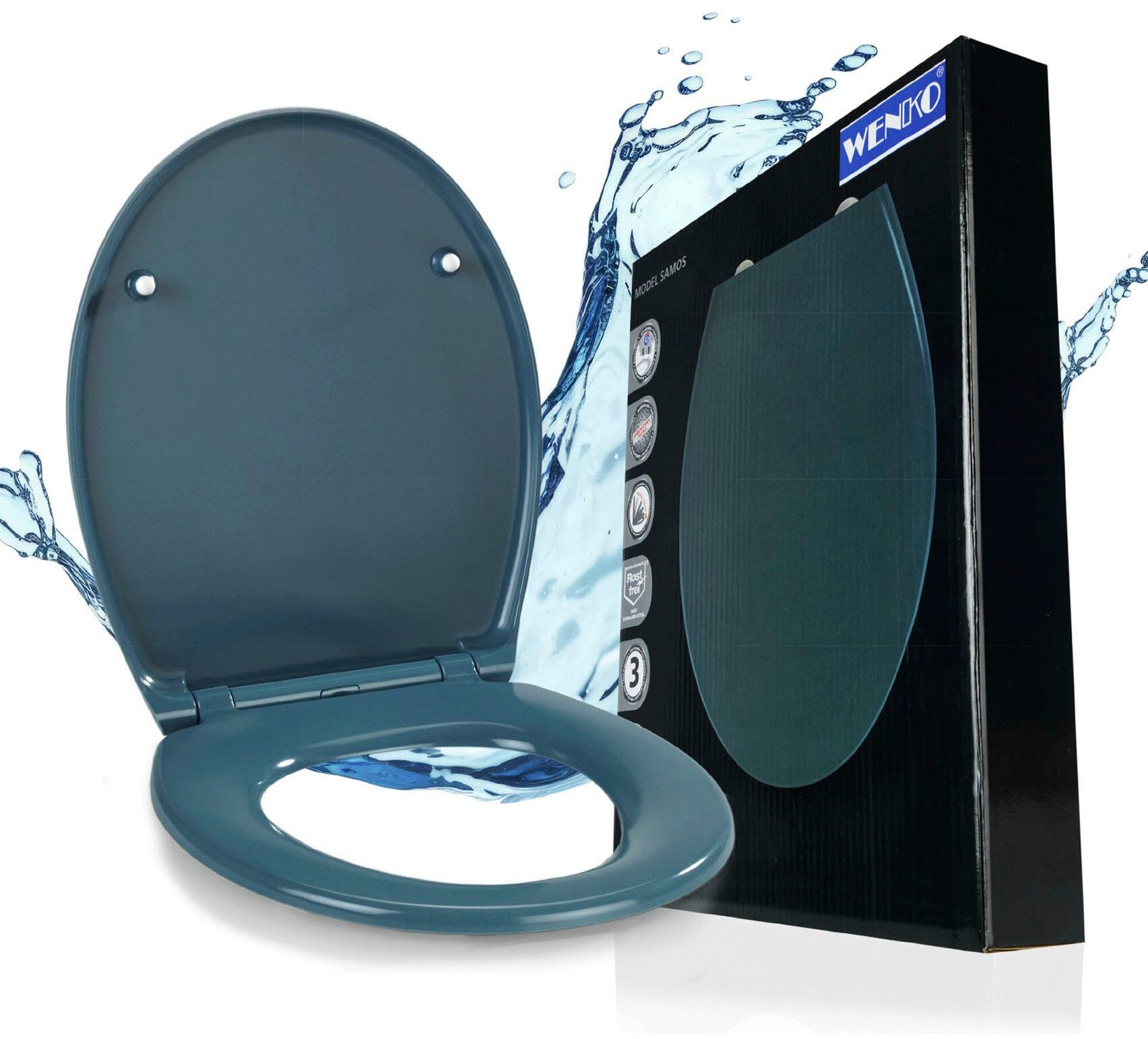 WENKO WC-Sitz Samos Slate Blue