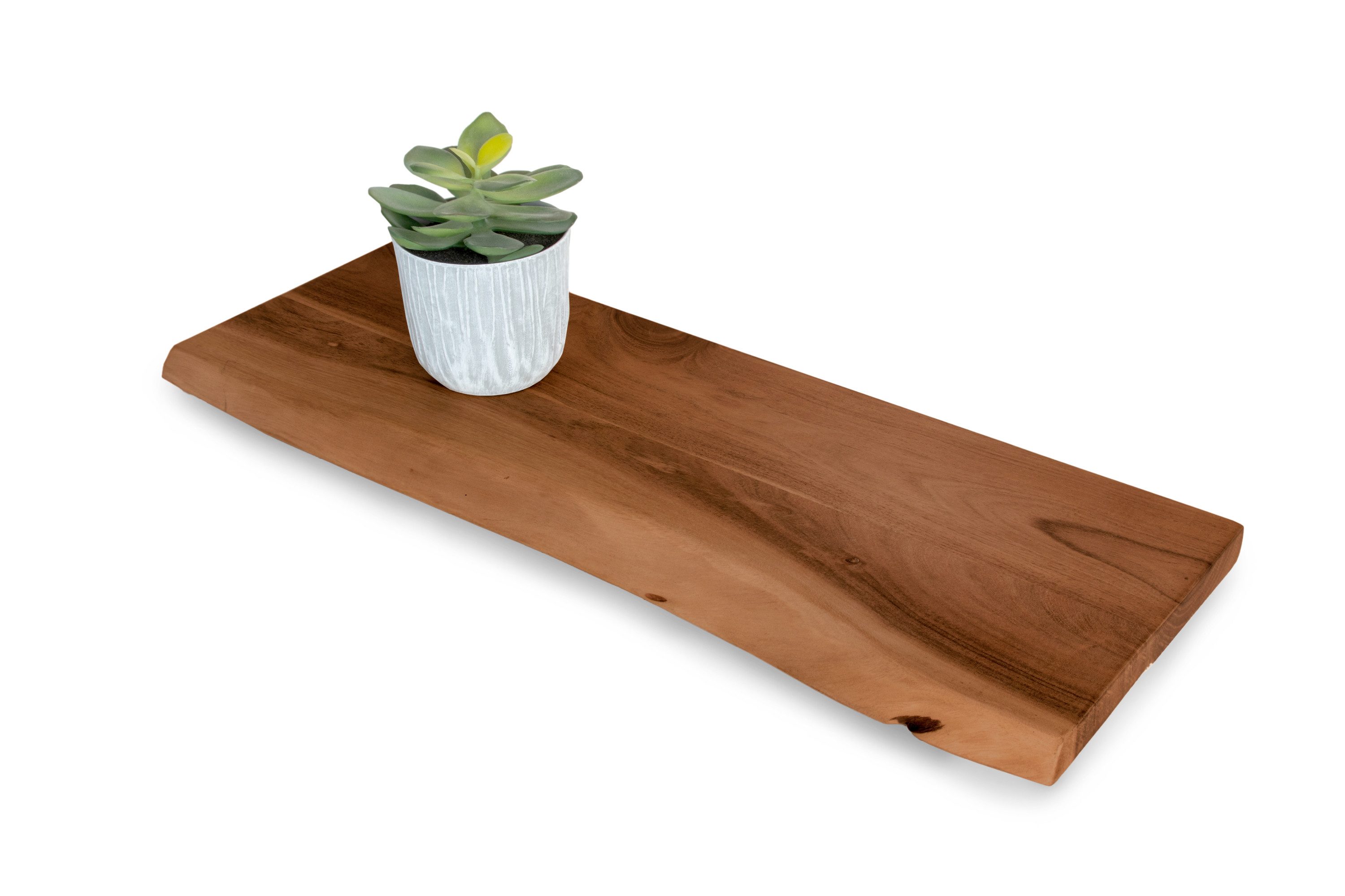 Trelevo® Wandregal Amanda, Akazienholz, Baumkante, Steckboard, günstig online kaufen