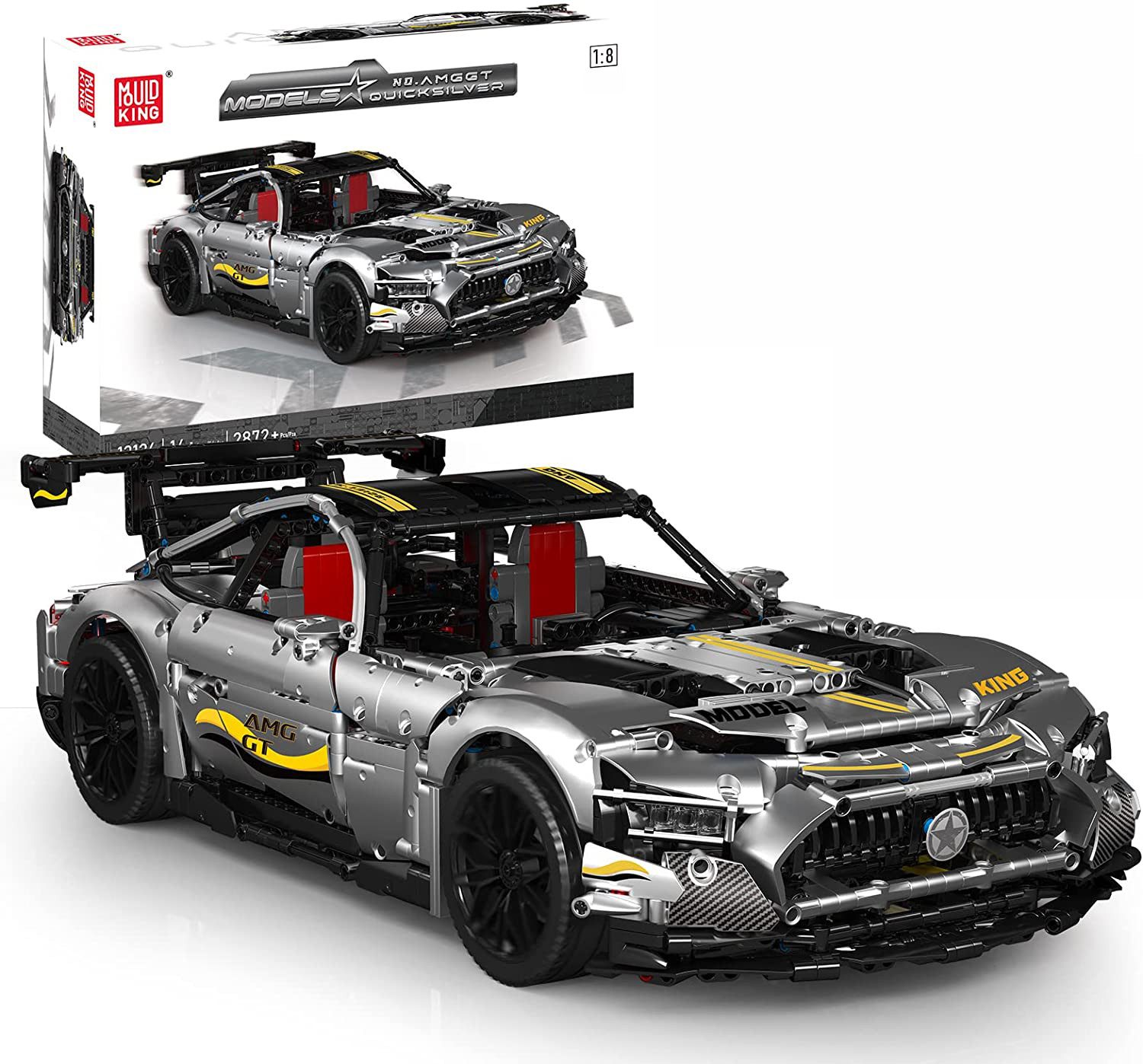 Mould King 13123/13126 Rennwagen Statische Version 1:8 Moc Klemmbausteine Konstruktionsspielsteine, (Set)