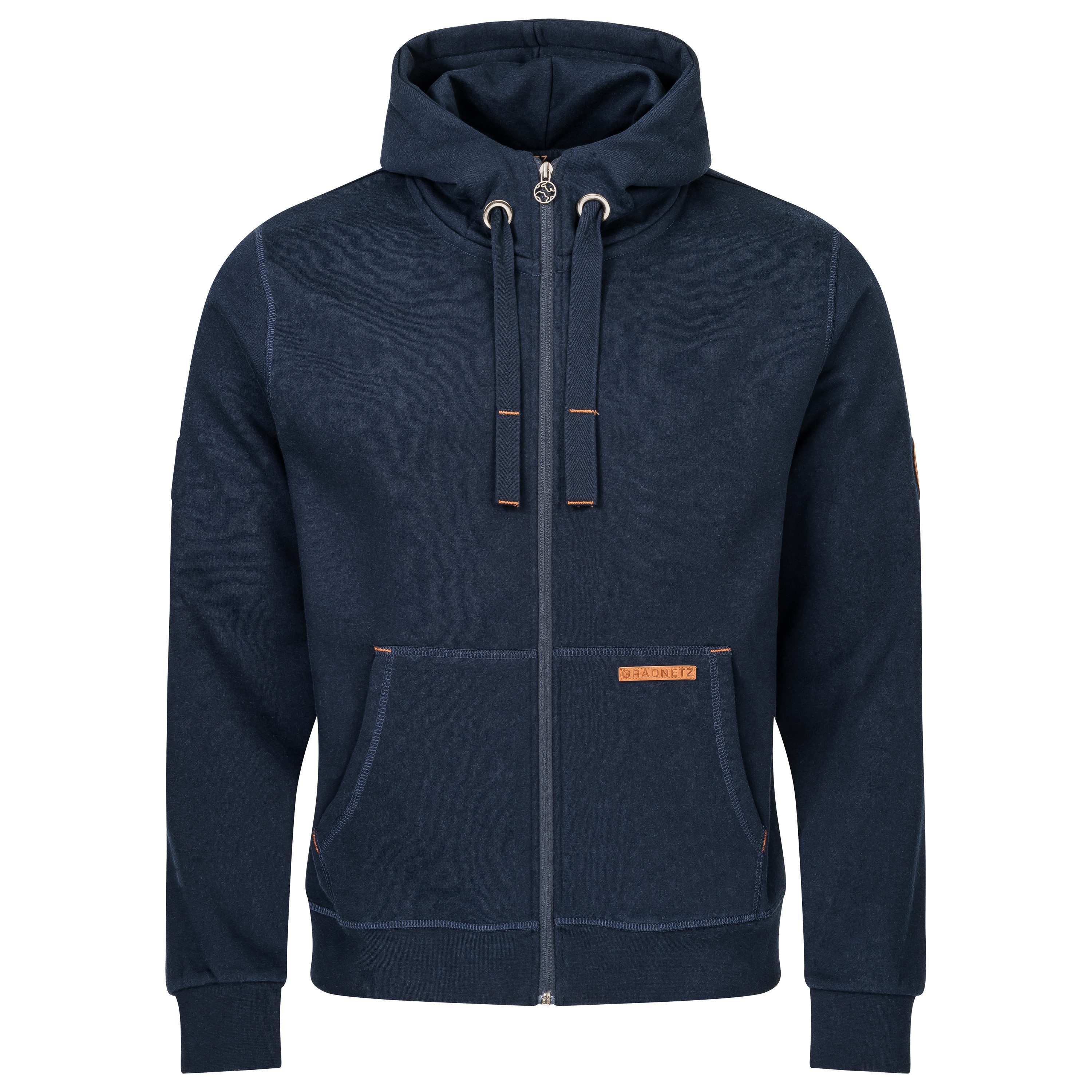 Gradnetz Sweatjacke Herren Hoody Bio Baumwolle (1-tlg) kuscheliger bequemer günstig online kaufen