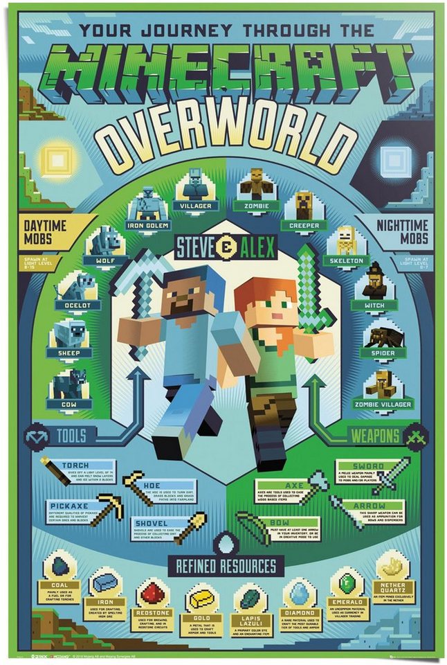Reinders! Poster Minecraft Overworld, (1 St)