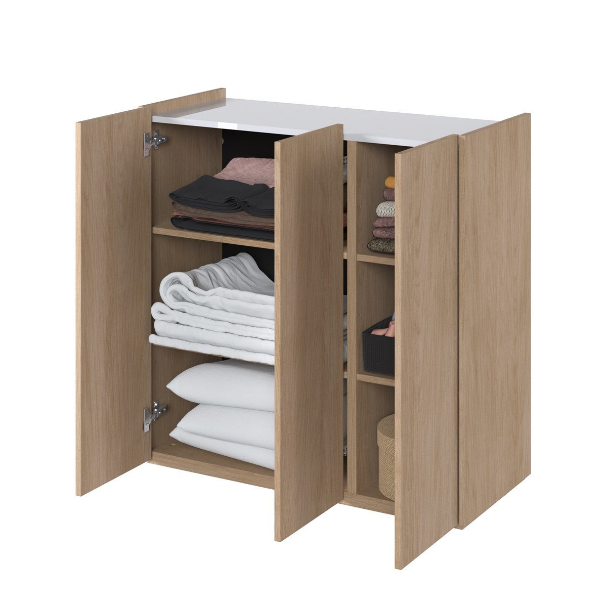 Compleo Kommode für den Flur, Breite: 95 cm, Modern design, Kommode mit LED-Beleuchtung