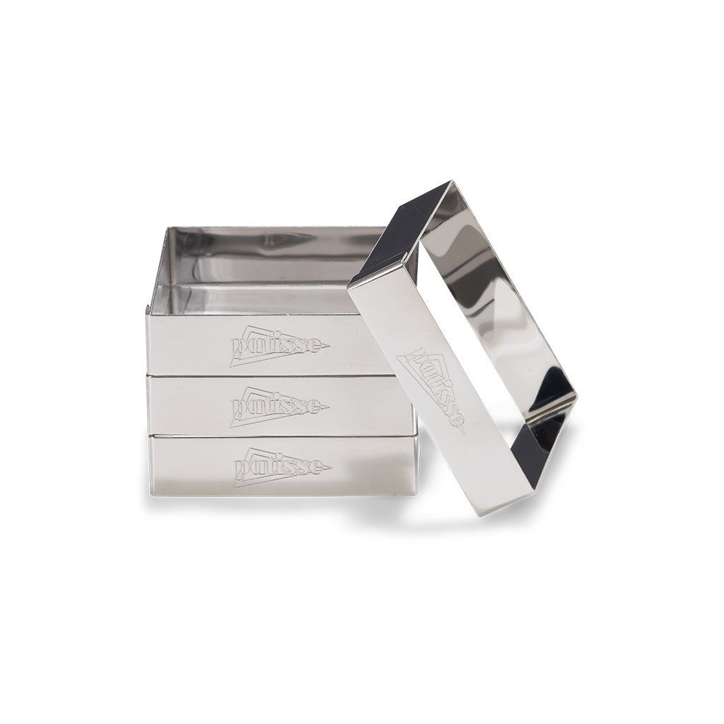 patisse Рамки для выпечки 02150, Рамки для выпечки Set 4-tlg, 8cm, Edelstahl, Кольца для торта in quadratischer Form