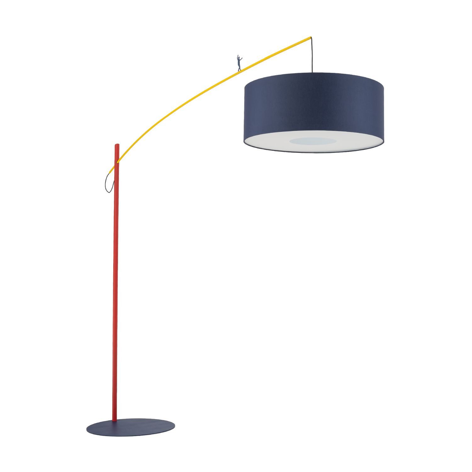Licht-Erlebnisse Stehlampe PERAMON, ohne Leuchtmittel, Stoff Metall E27 230 cm hoch Rot Marineblau Gelb Modern Stehlampe