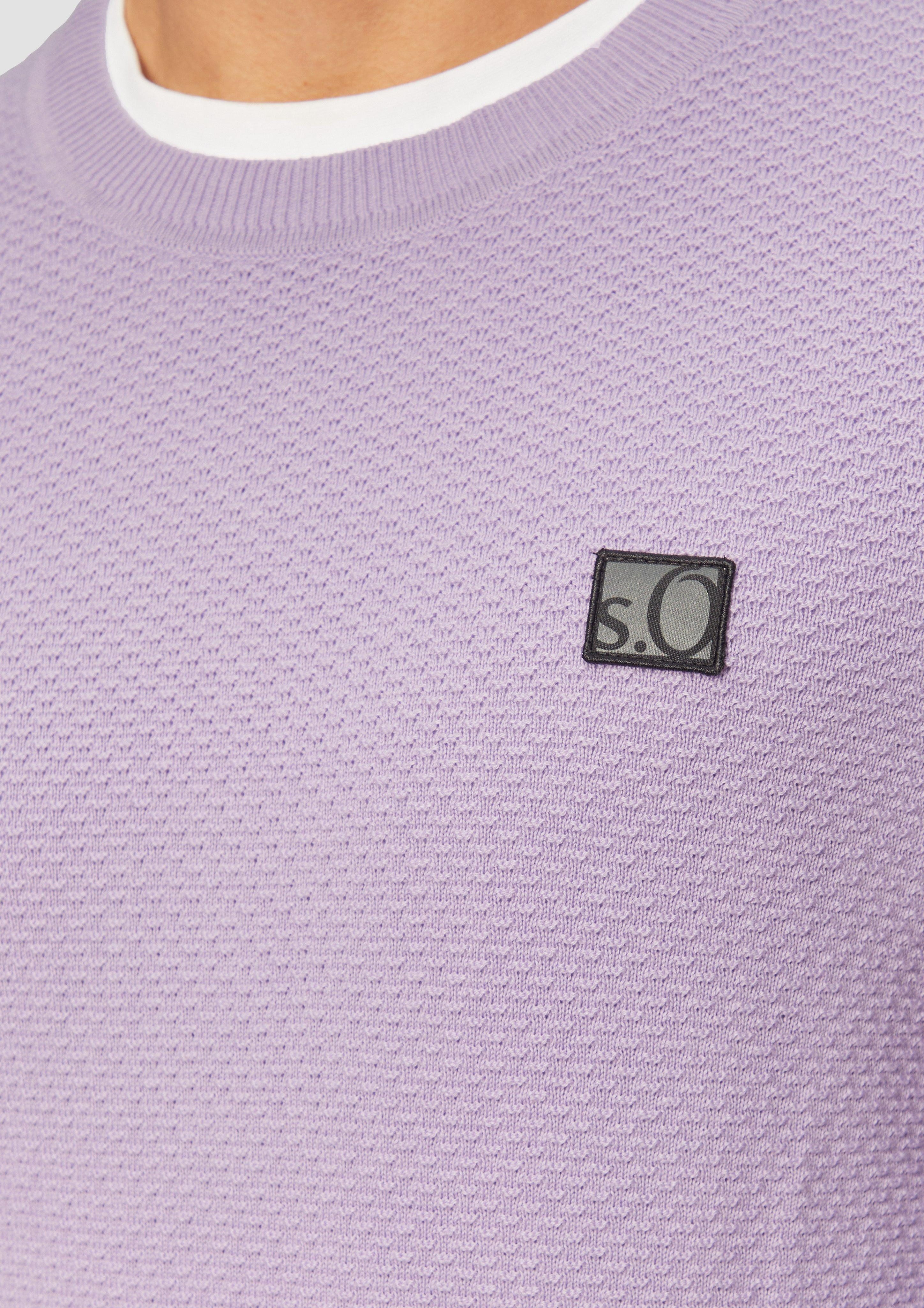 s.Oliver Strickpullover Strukturierter Strickpullover mit Logo-Patch günstig online kaufen