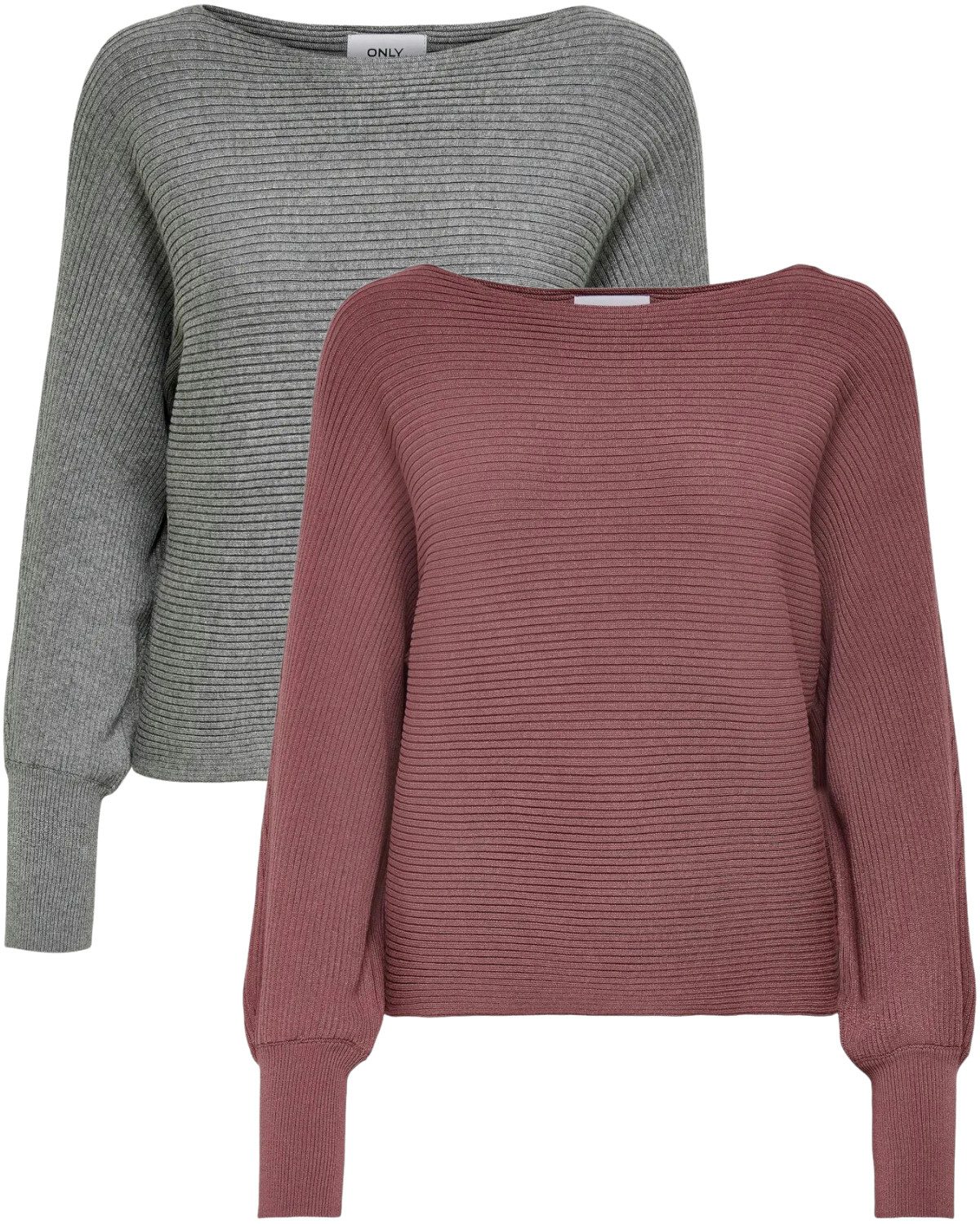 ONLY Langarmshirt Pullover mit Fledermausärmel im Doppelpack günstig online kaufen