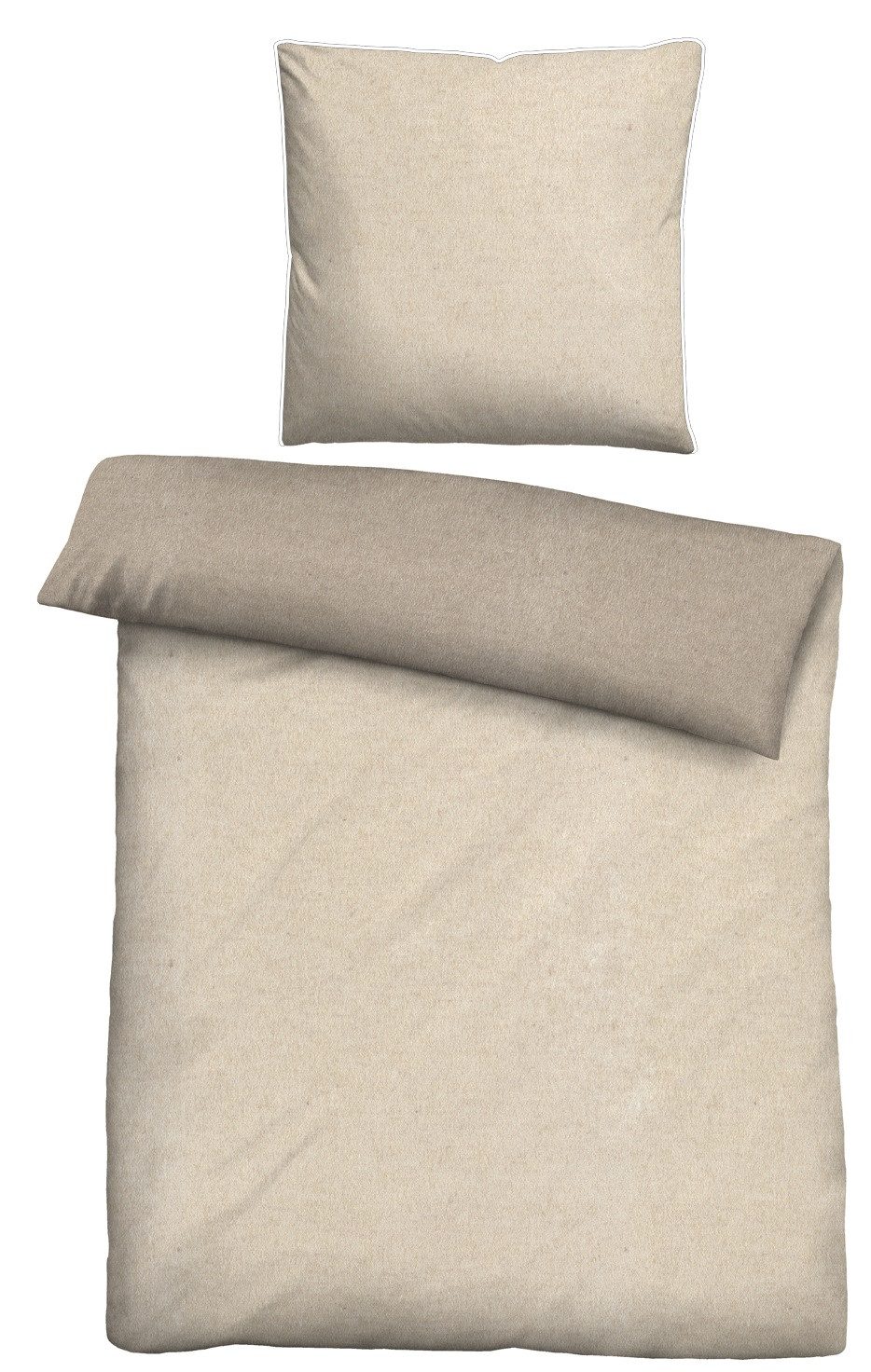Biberna Bettwäsche Biberna Melange- Flanell Bettwäsche 'Uni' 135 x 200 cm günstig online kaufen