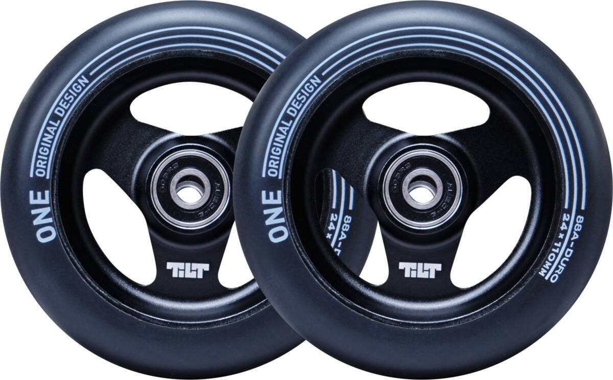 Tilt Stuntscooter 2x Tilt Stage I Stunt Scooter Rollen 110mm 3 Spoked Schwarz (2er Pack)